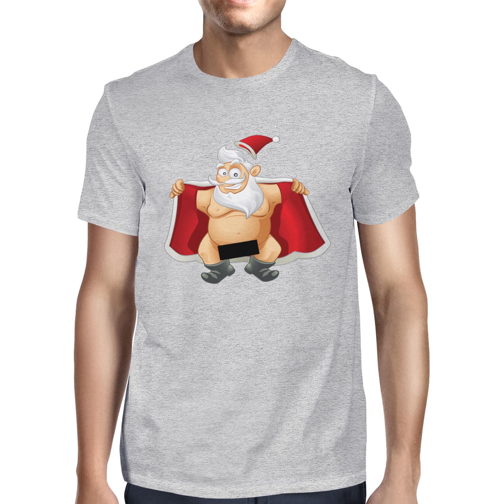 1Tee Mens Flashing Naked Christmas Santa Claus T-Shirt | eBay