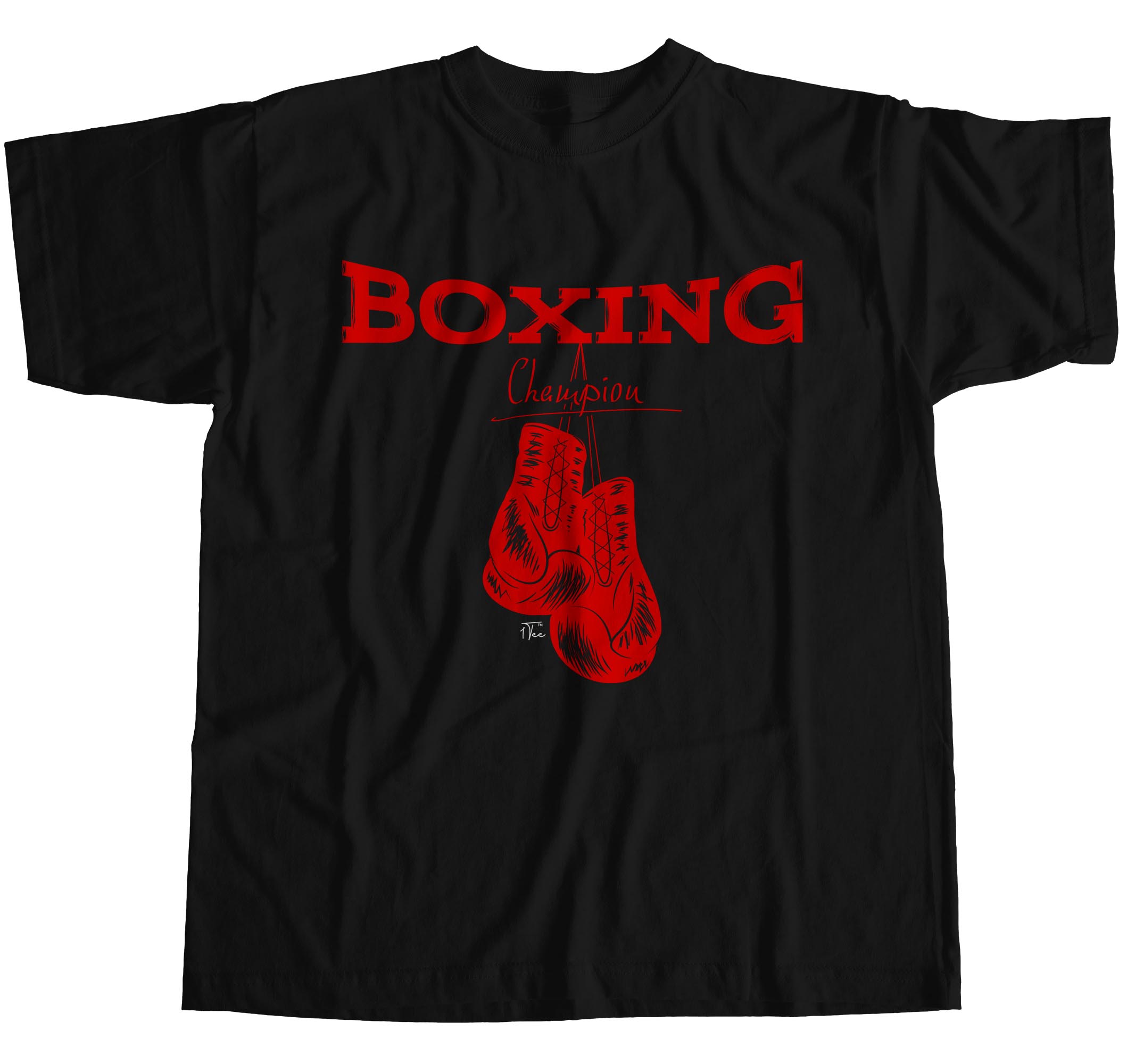 1tee Mens Boxing Champion With Vintage Boxing Gloves T-shirt 