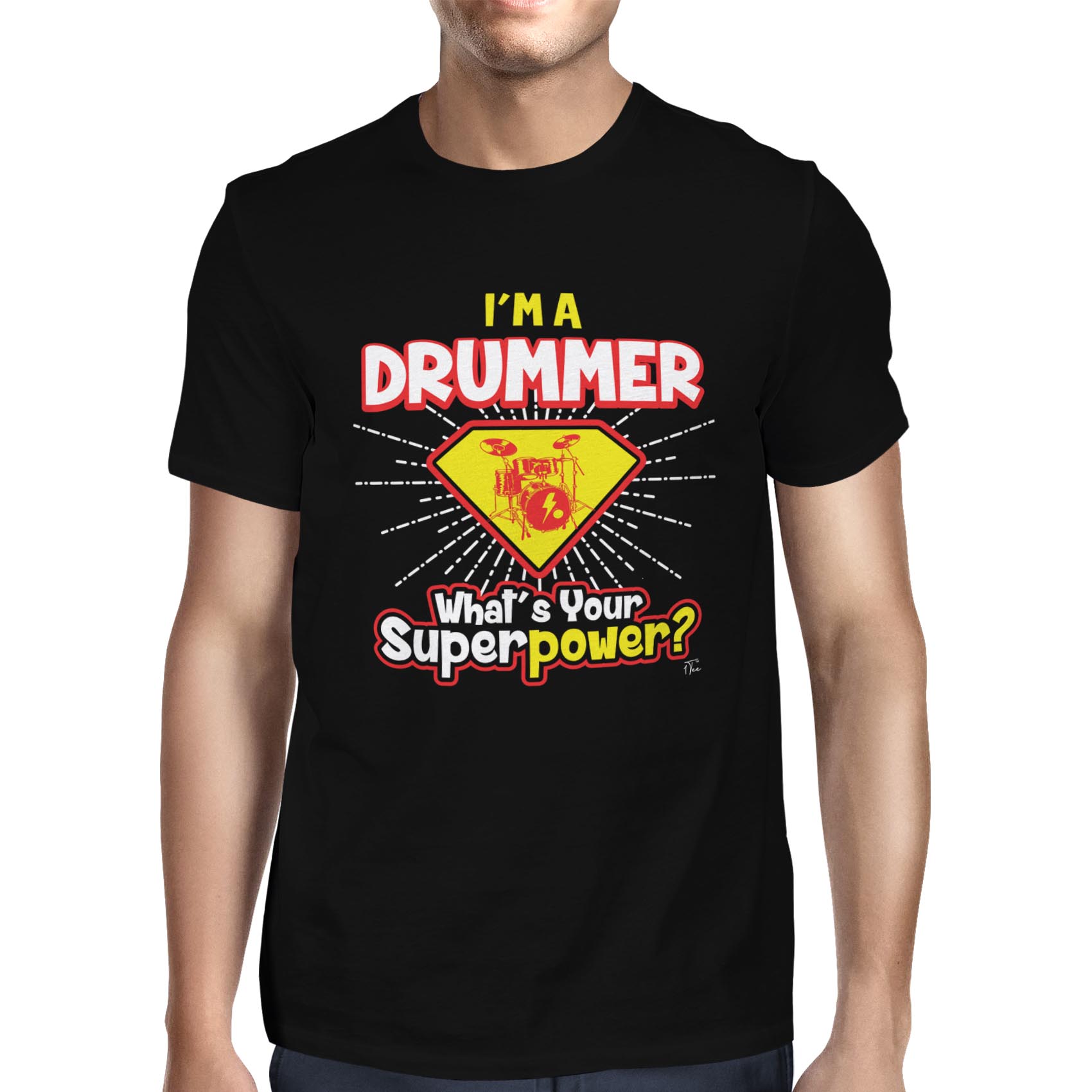 1Tee Herren T-Shirt I'm a Drummer What's Your Superpower - Bild 7 von 24