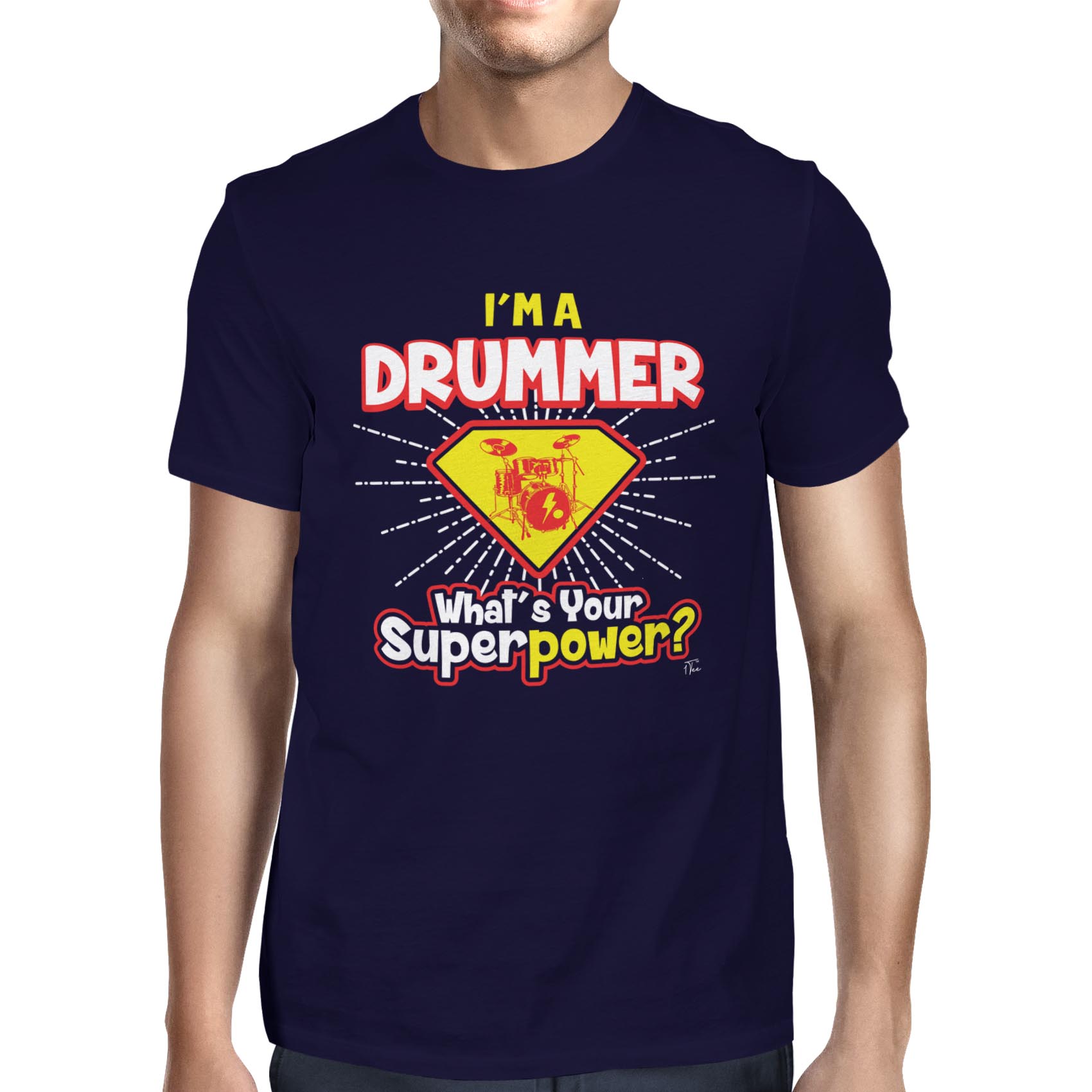 1Tee Herren T-Shirt I'm a Drummer What's Your Superpower - Bild 13 von 24