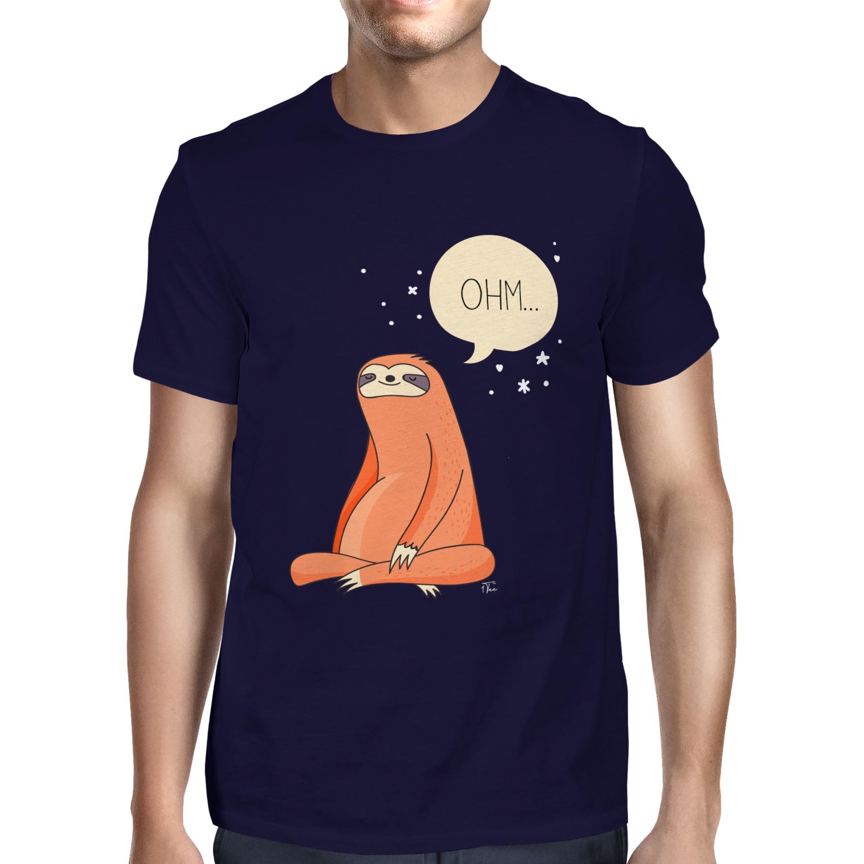 1 T-Shirt meditierendes Yoga Faultier für Herren - Bild 13 von 24