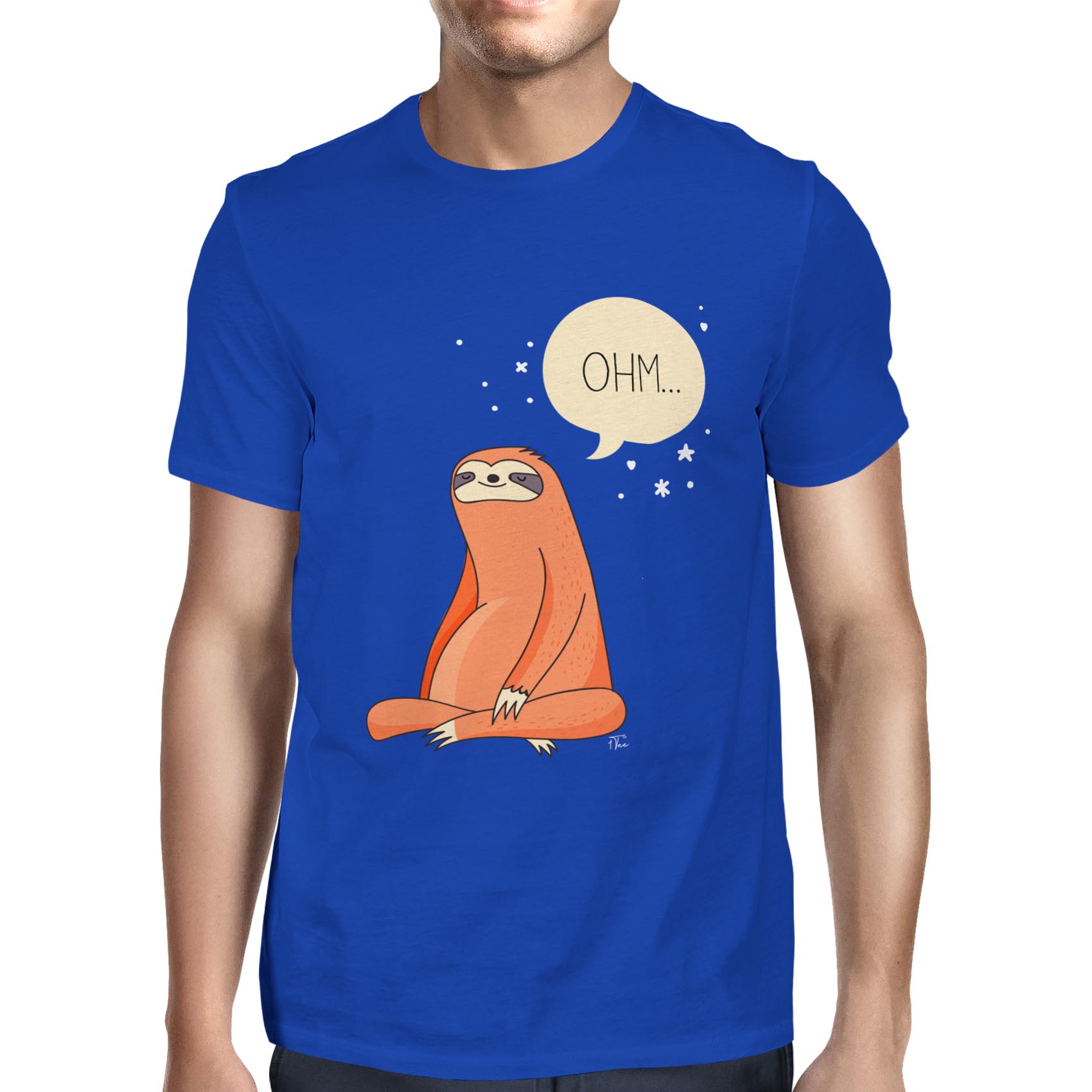 1 T-Shirt meditierendes Yoga Faultier für Herren - Bild 19 von 24