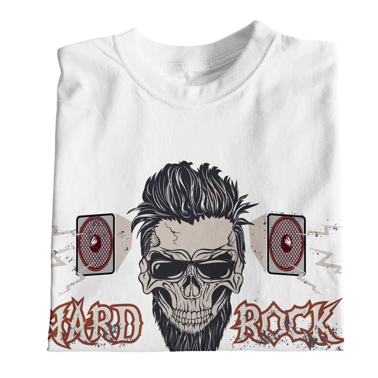 1Tee Mens Hard Rock Skull King of Music T-Shirt
