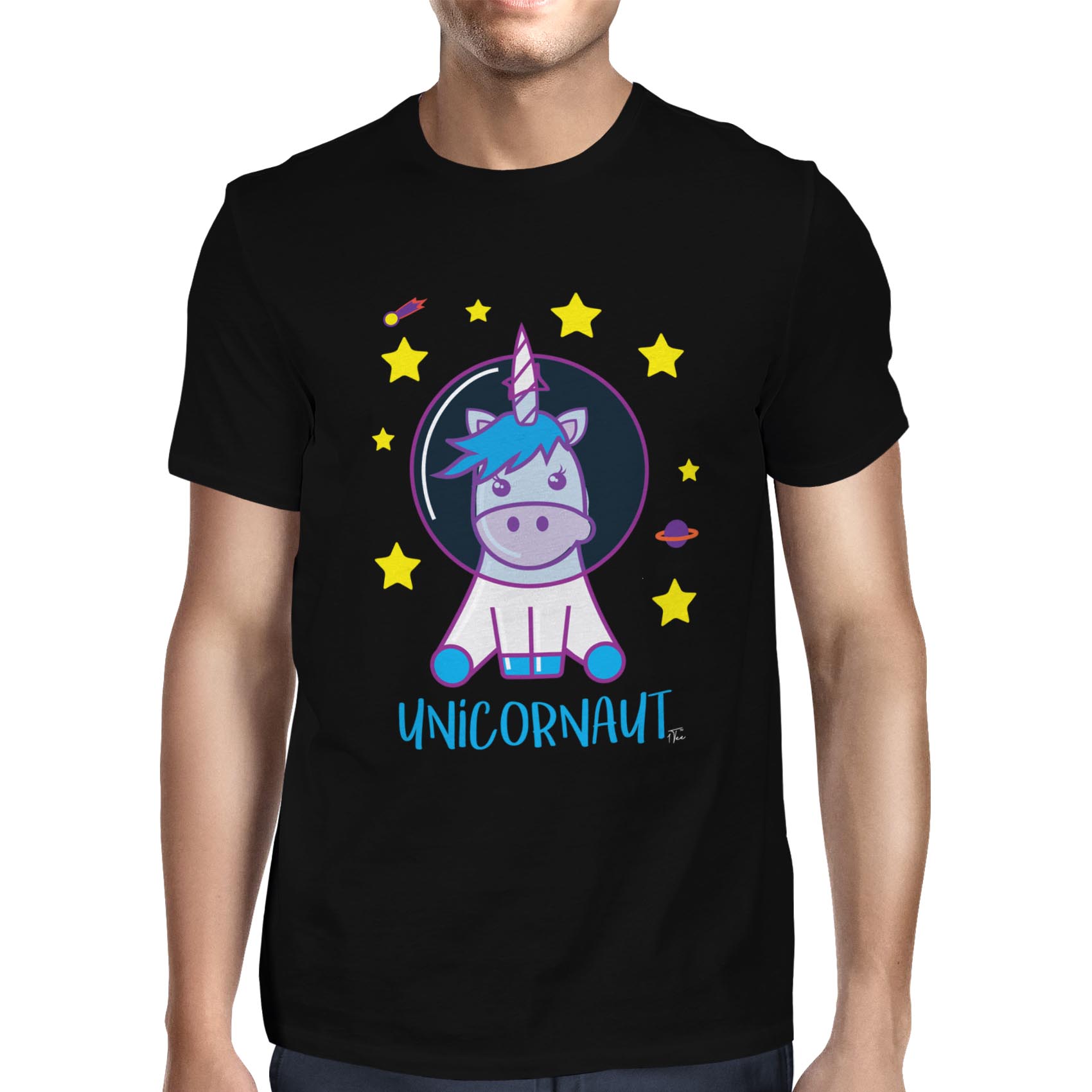 Camiseta 1Tee Hombre Unicornio Astronauta Espacial - Imagen 7 de 24