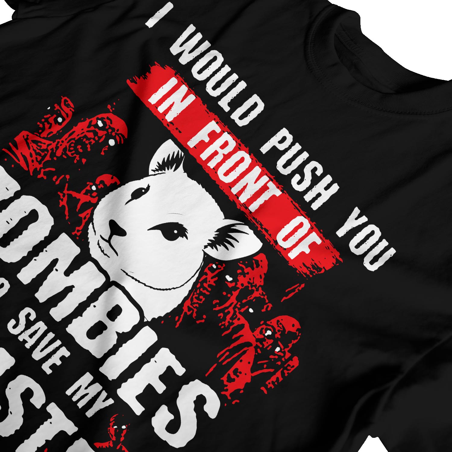 1Tee Herren T-Shirt I Would Push You In Front Of Zombies To Save My Hamster - Bild 10 von 24