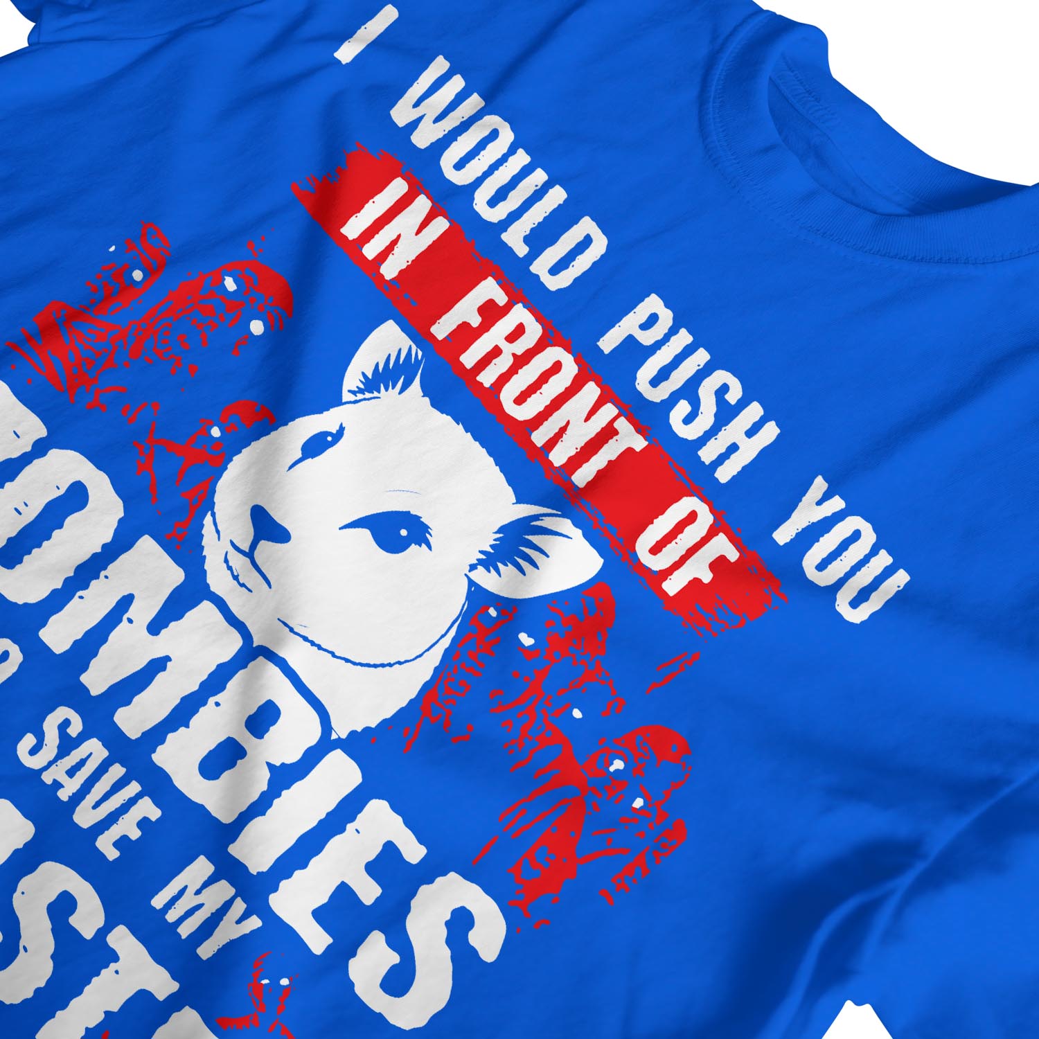 1Tee Herren T-Shirt I Would Push You In Front Of Zombies To Save My Hamster - Bild 22 von 24
