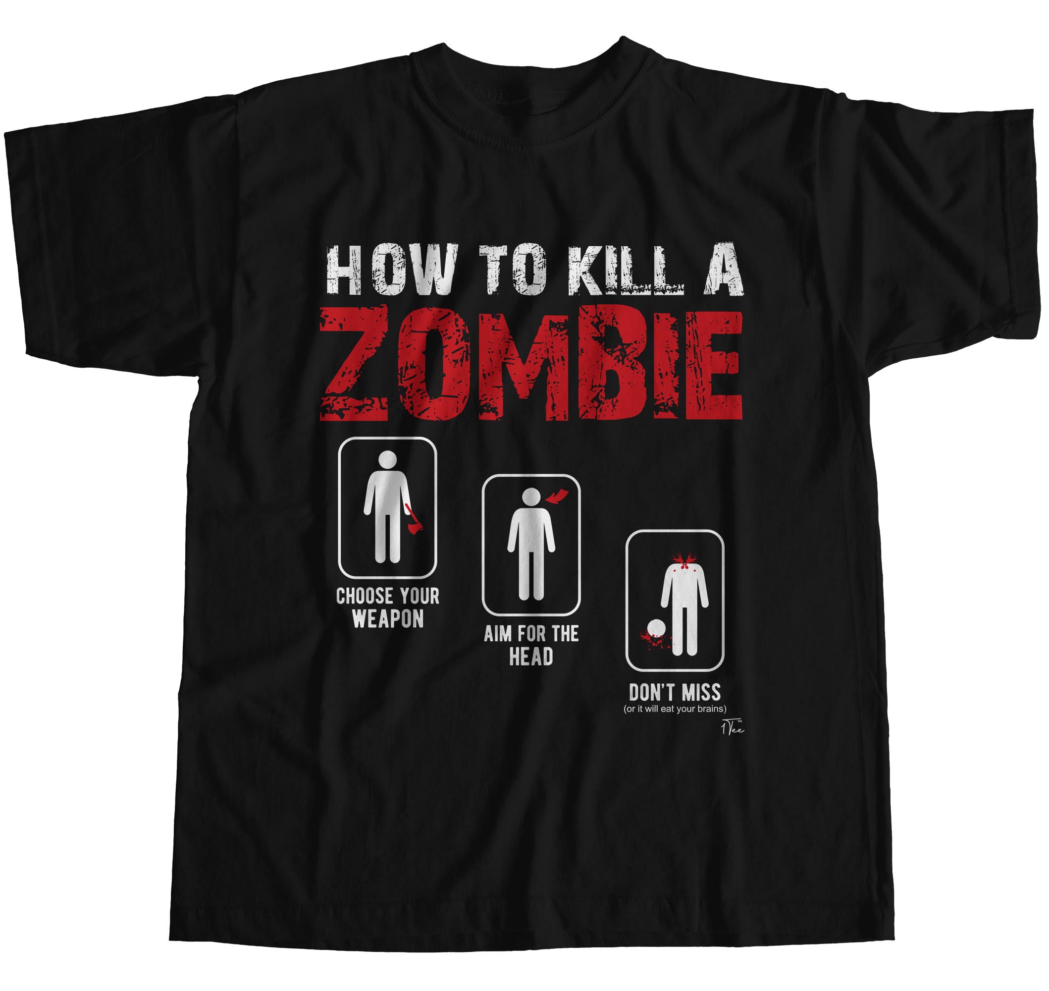 1Tee Mens How To Kill A Zombie Process T Shirt EBay