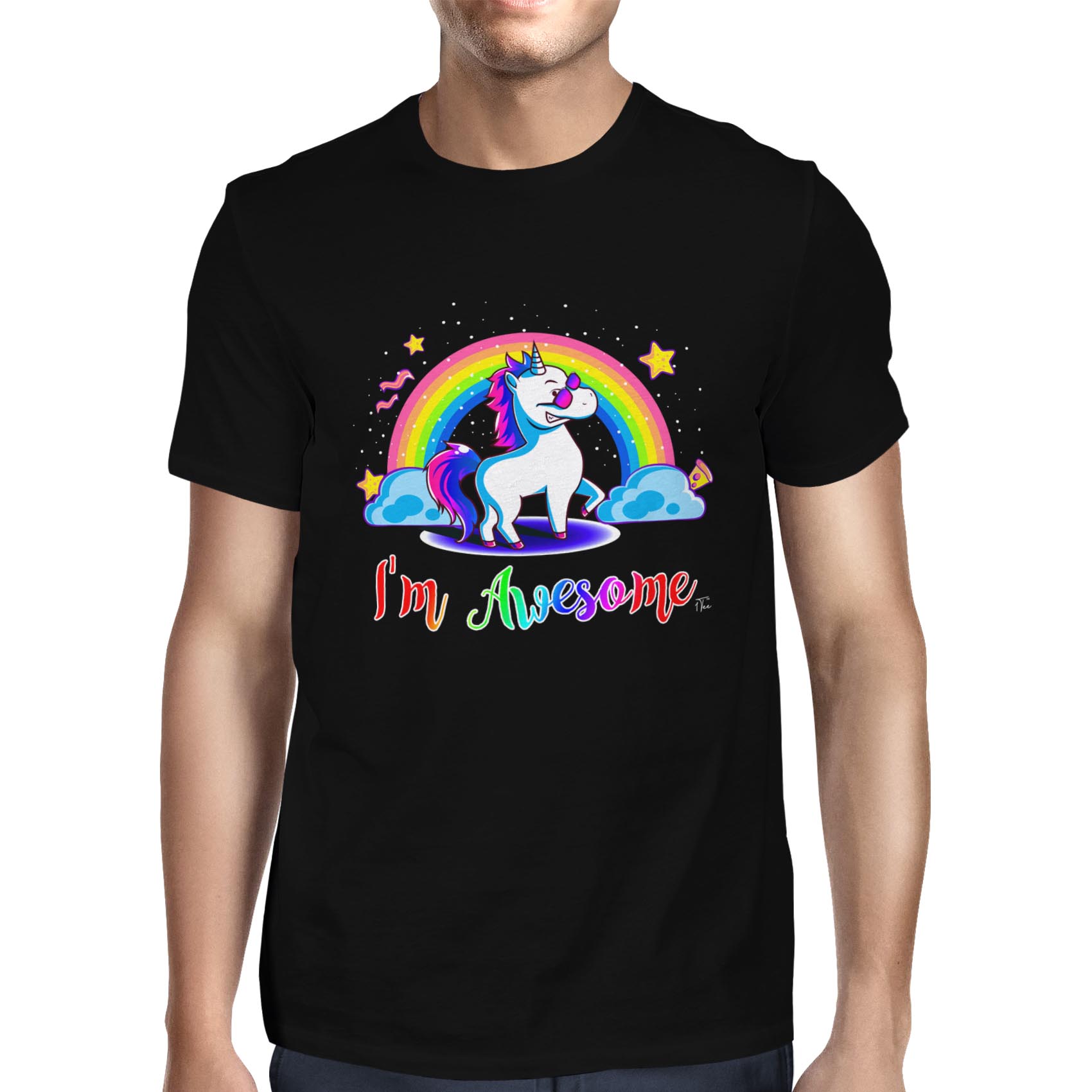 Linda camiseta 1Tee para hombre I'm Awesome, unicornio - Imagen 7 de 18