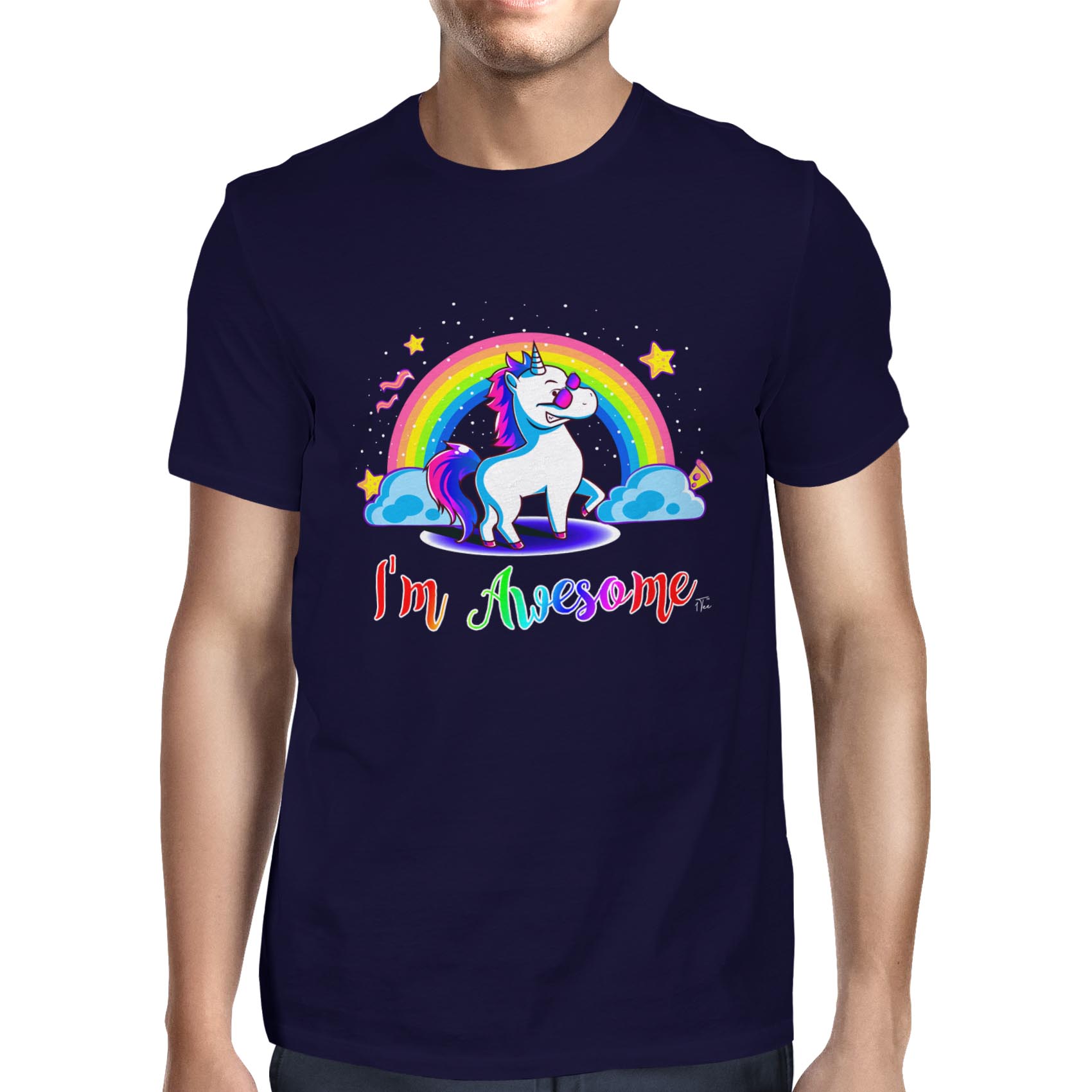 Linda camiseta 1Tee para hombre I'm Awesome, unicornio - Imagen 13 de 18