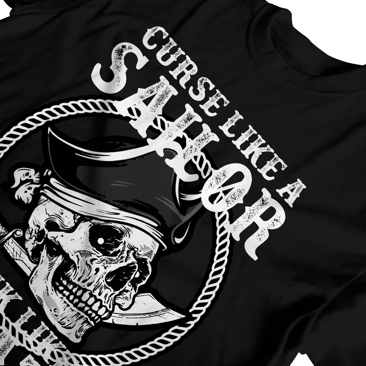 1Tee Womens Loose Fit Curse Like A Sailor, Drink Like A Pirate T-Shirt