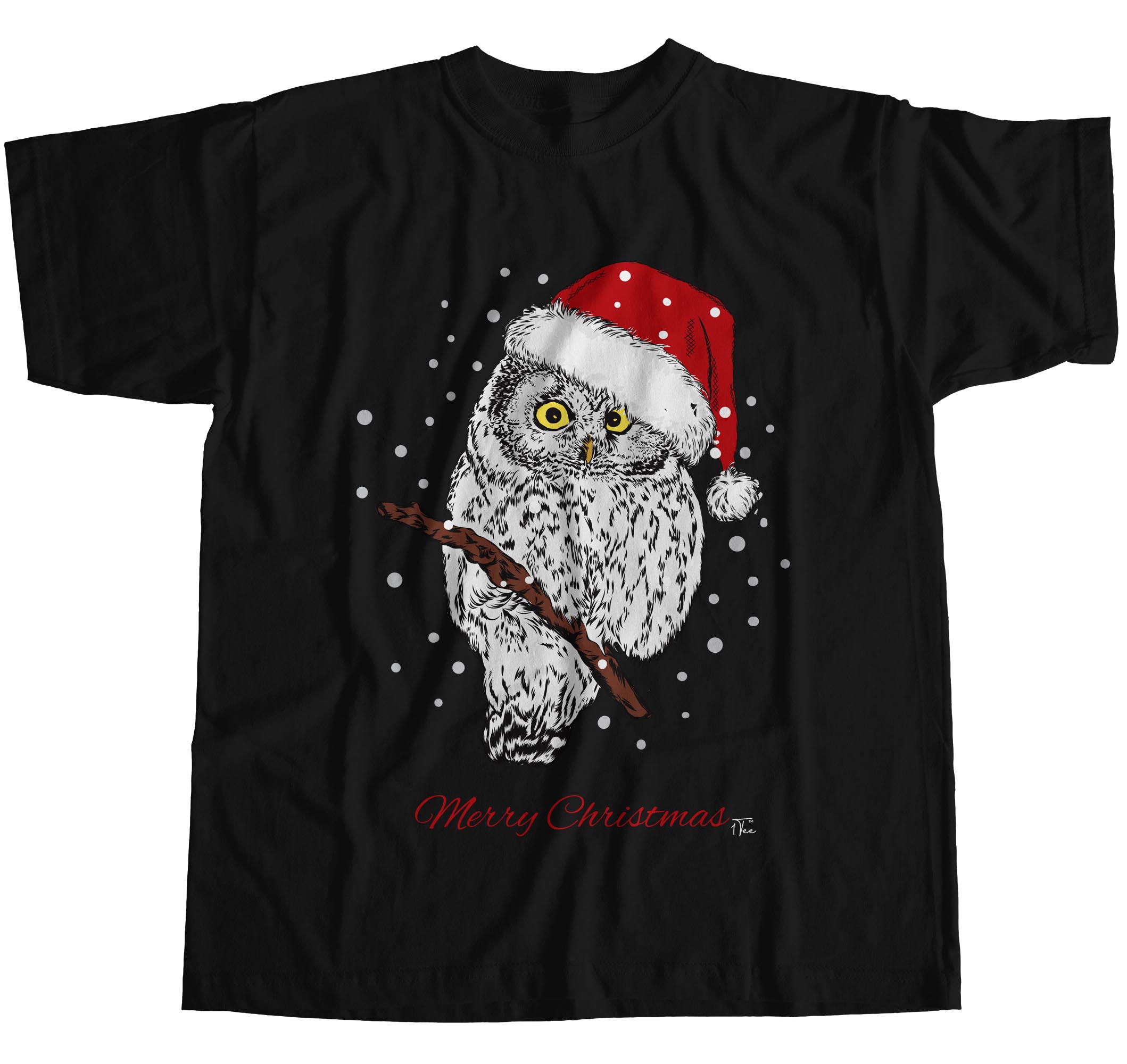 Camiseta 1Tee Hombre Búho Feliz Navidad Animal - Imagen 8 de 24