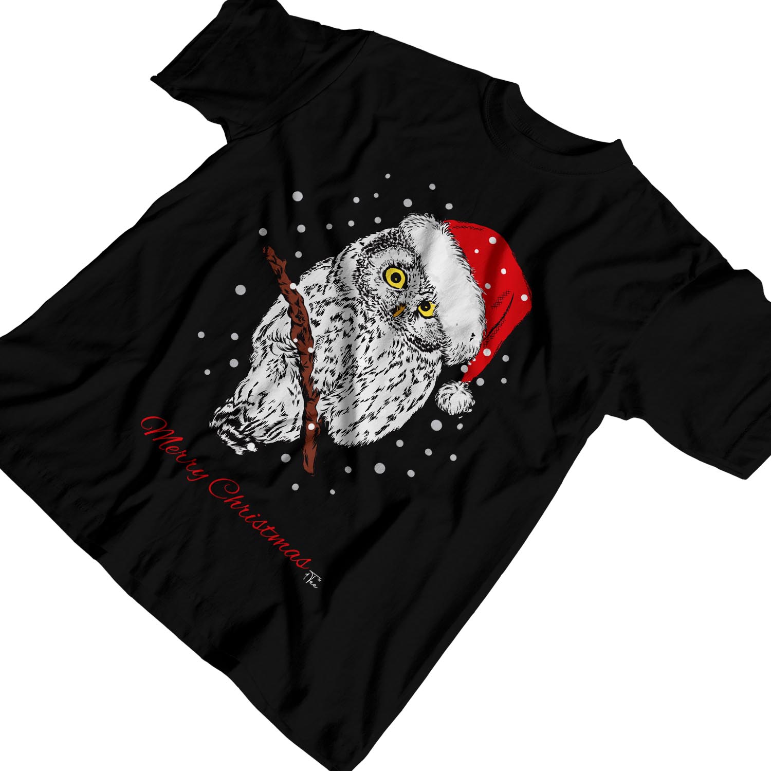 Camiseta 1Tee Hombre Búho Feliz Navidad Animal - Imagen 9 de 24
