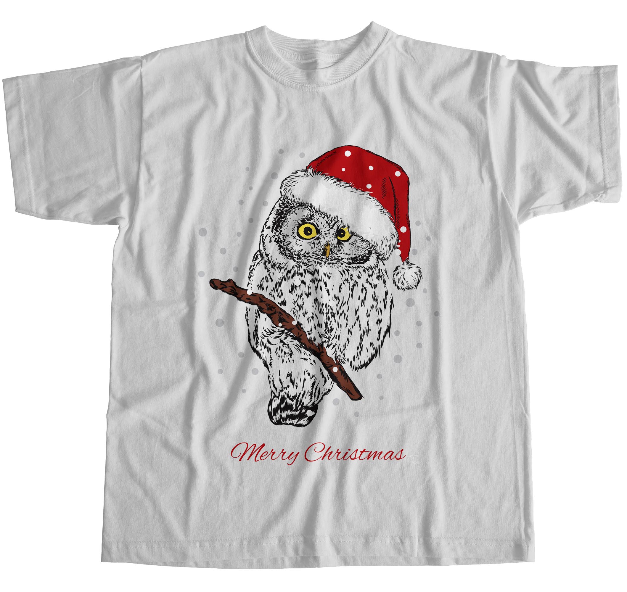 Camiseta 1Tee Hombre Búho Feliz Navidad Animal - Imagen 20 de 24