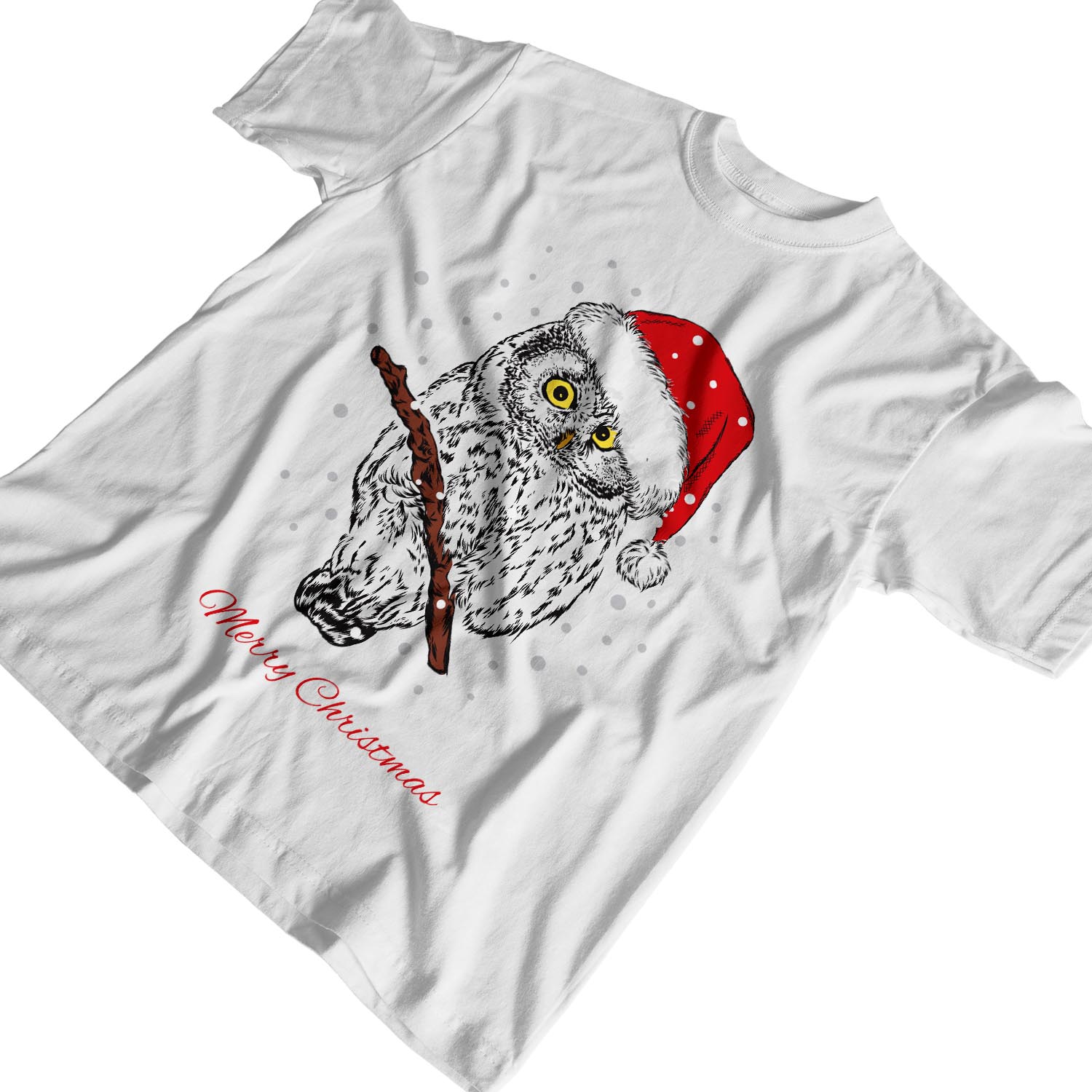 Camiseta 1Tee Hombre Búho Feliz Navidad Animal - Imagen 21 de 24