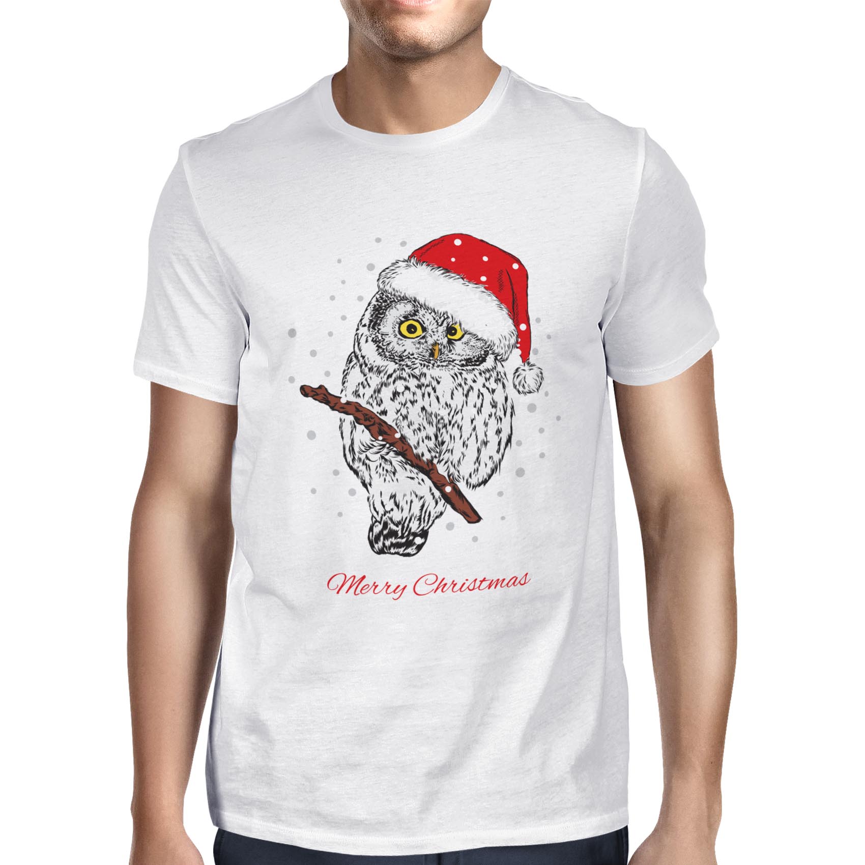 Camiseta 1Tee Hombre Búho Feliz Navidad Animal - Imagen 19 de 24