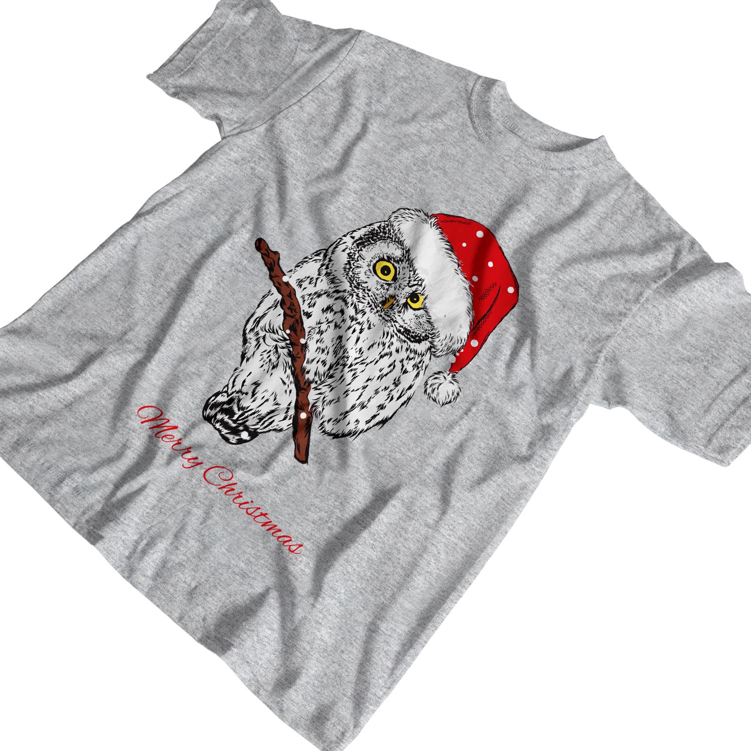 Camiseta 1Tee Hombre Búho Feliz Navidad Animal - Imagen 15 de 24