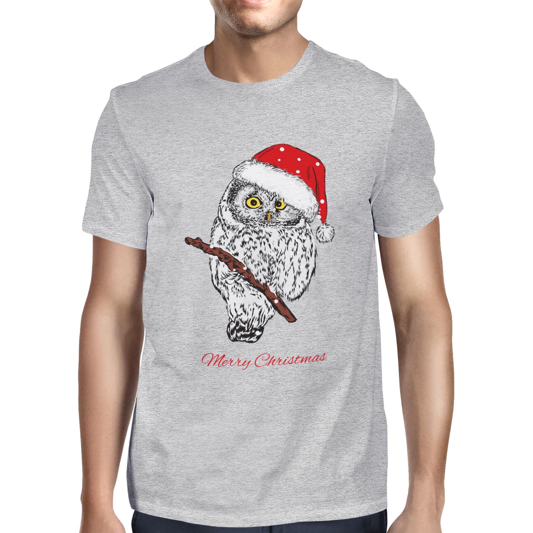 Camiseta 1Tee Hombre Búho Feliz Navidad Animal - Imagen 13 de 24