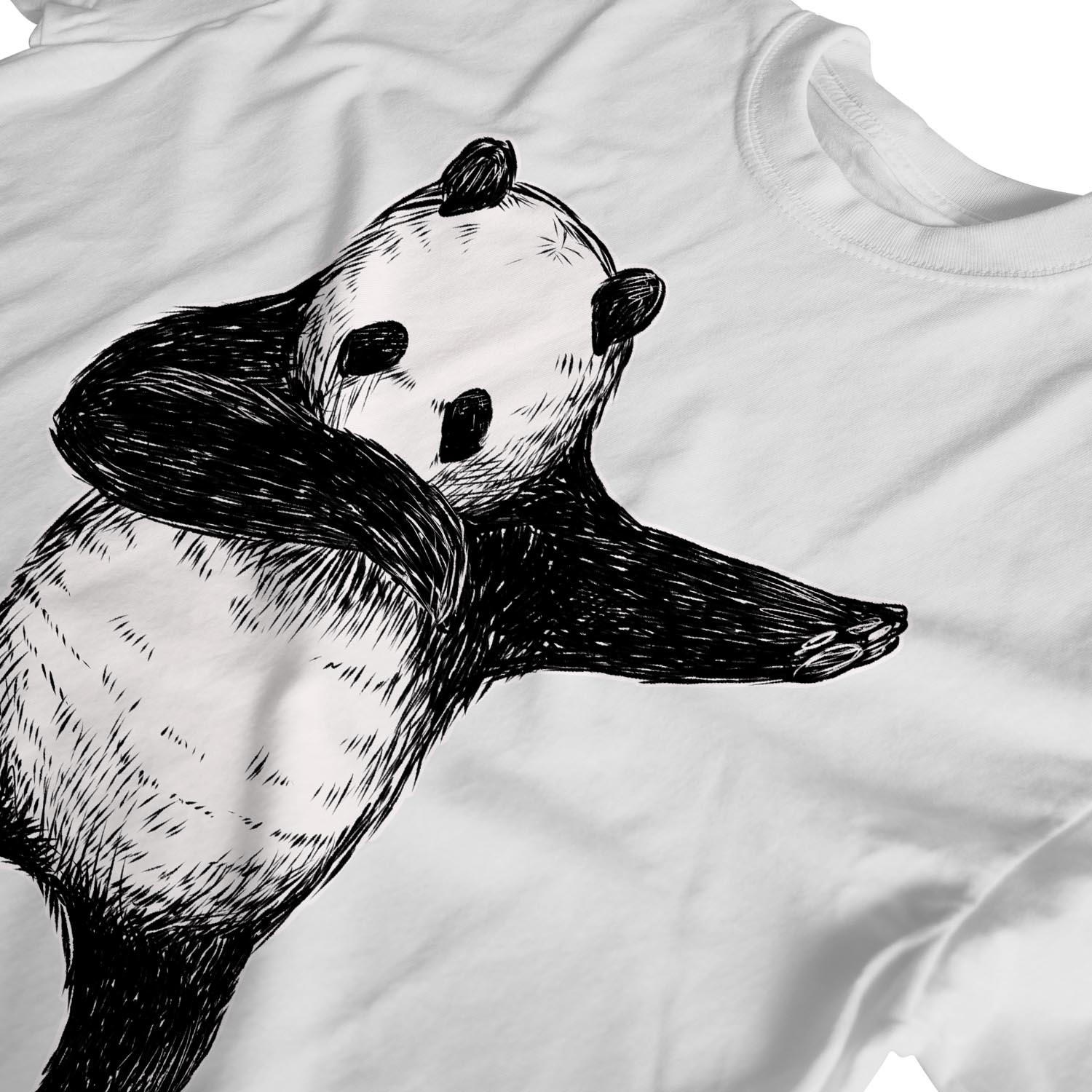 Panda dabbing illustration men's t-shirt 