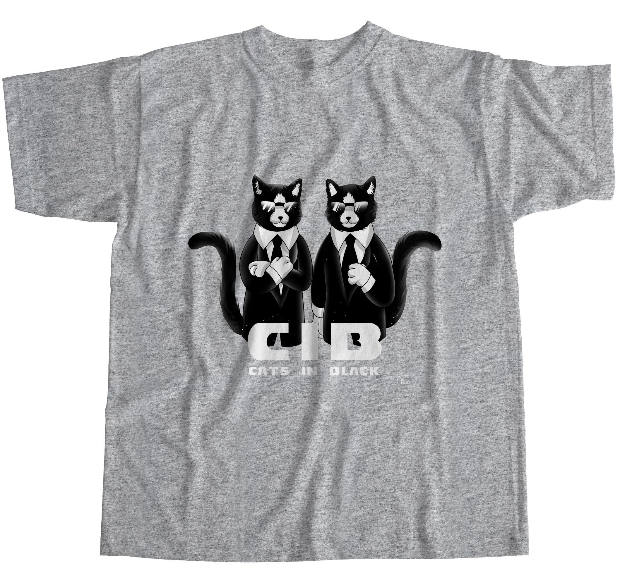 Camiseta 1Tee Hombre CIB Gatos en Animal Negro - Imagen 8 de 24