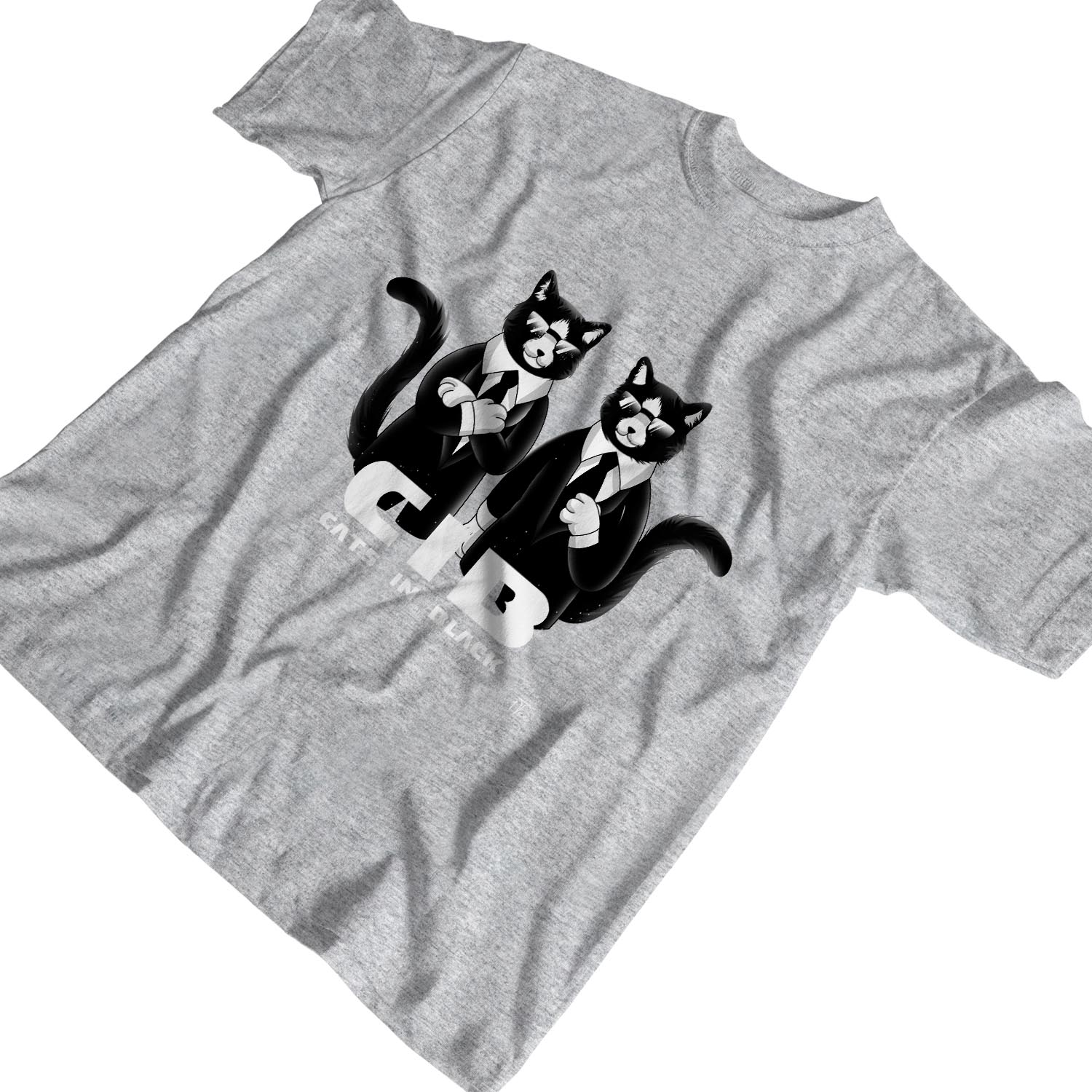 Camiseta 1Tee Hombre CIB Gatos en Animal Negro - Imagen 9 de 24