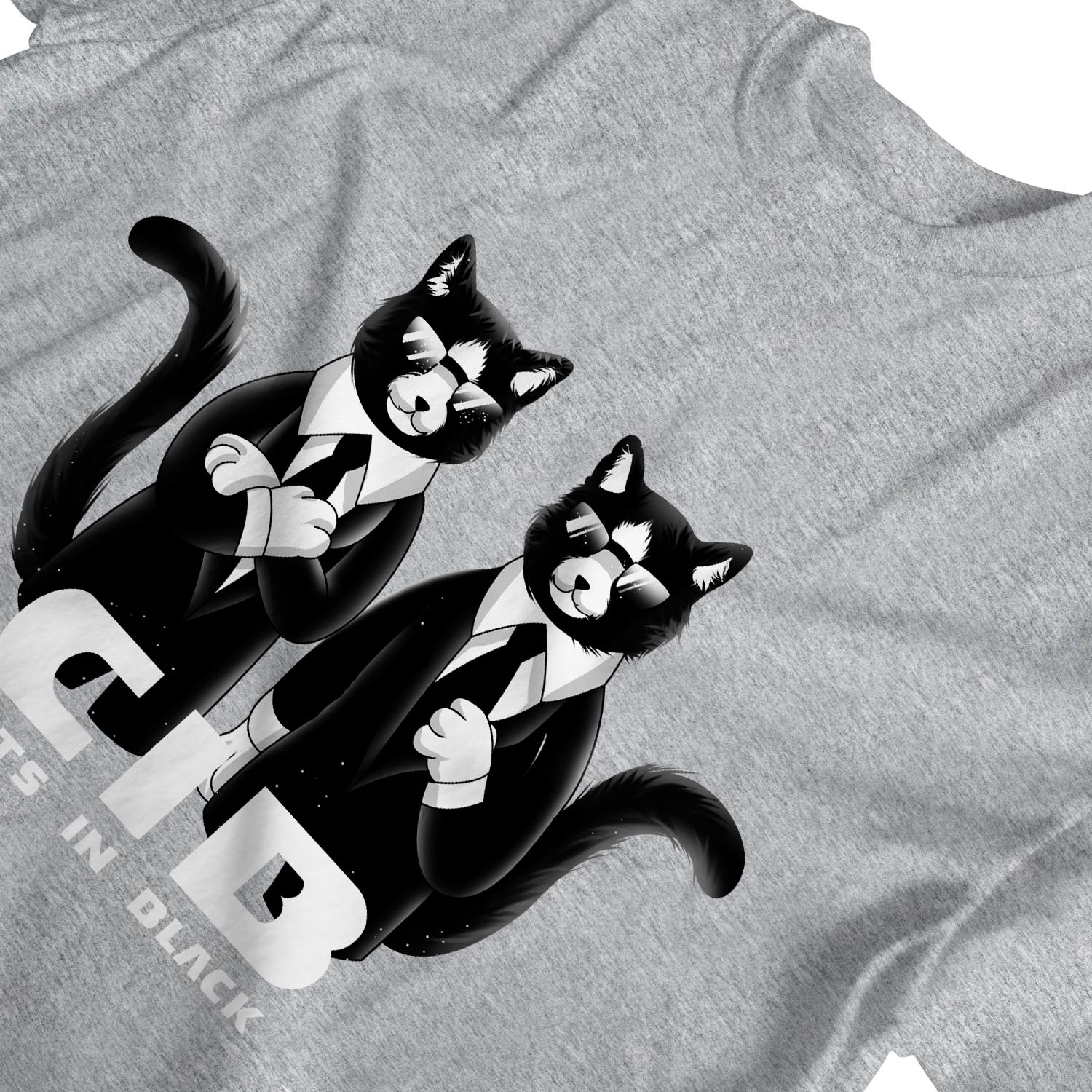 Camiseta 1Tee Hombre CIB Gatos en Animal Negro - Imagen 10 de 24