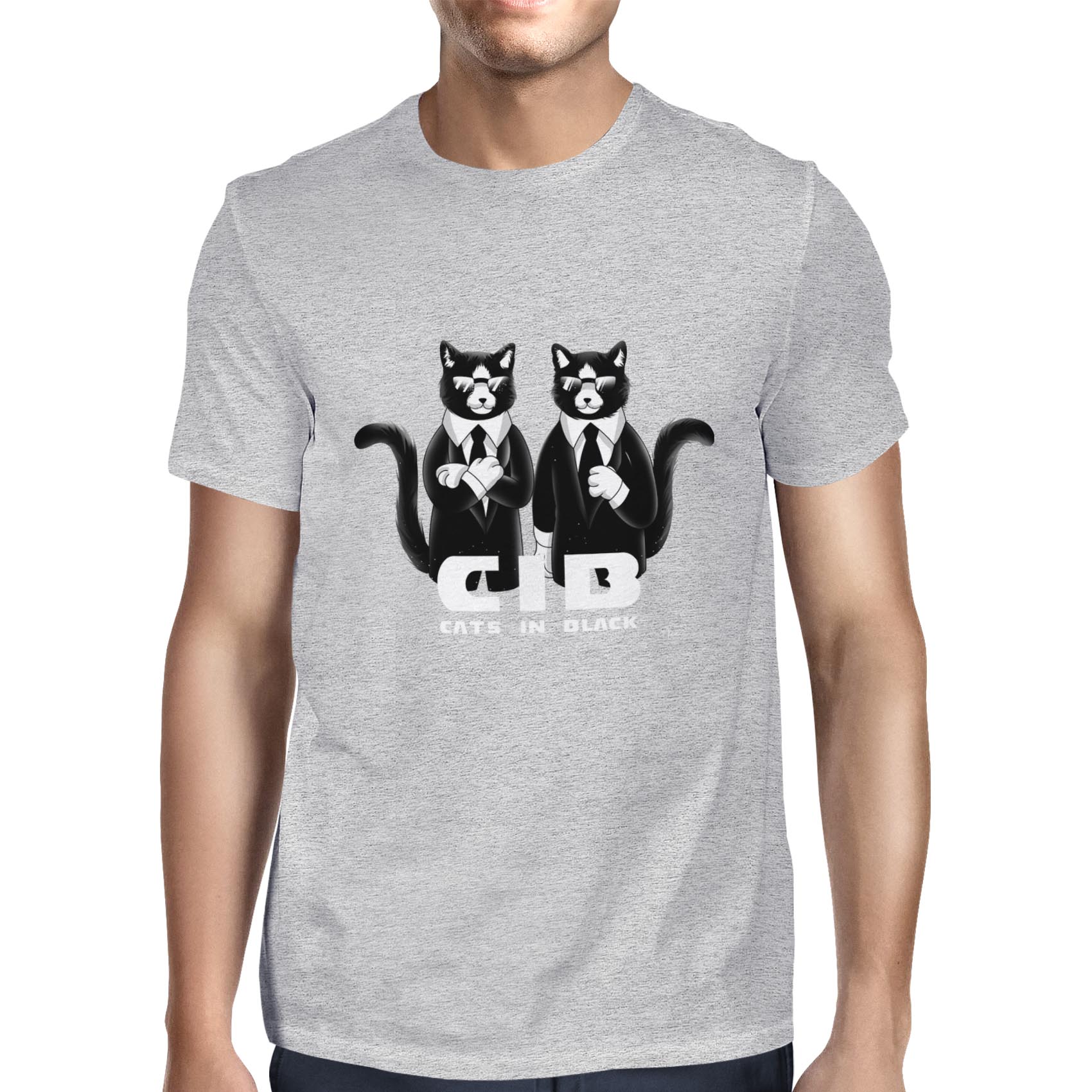 Camiseta 1Tee Hombre CIB Gatos en Animal Negro - Imagen 7 de 24