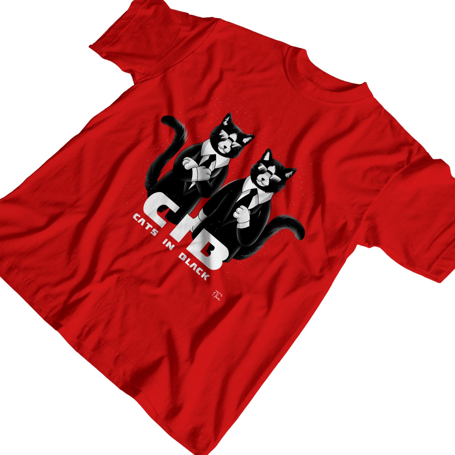 Camiseta 1Tee Hombre CIB Gatos en Animal Negro - Imagen 15 de 24