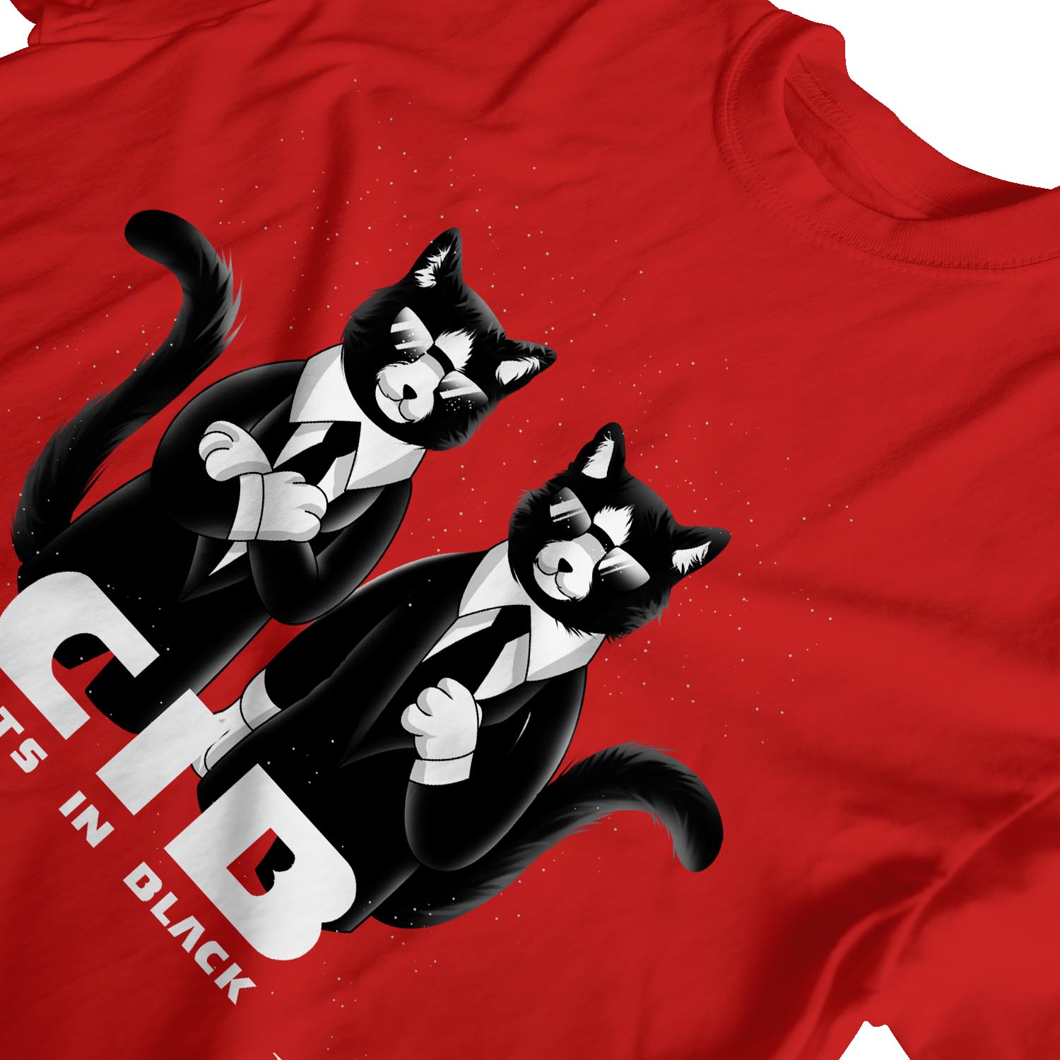 Camiseta 1Tee Hombre CIB Gatos en Animal Negro - Imagen 16 de 24