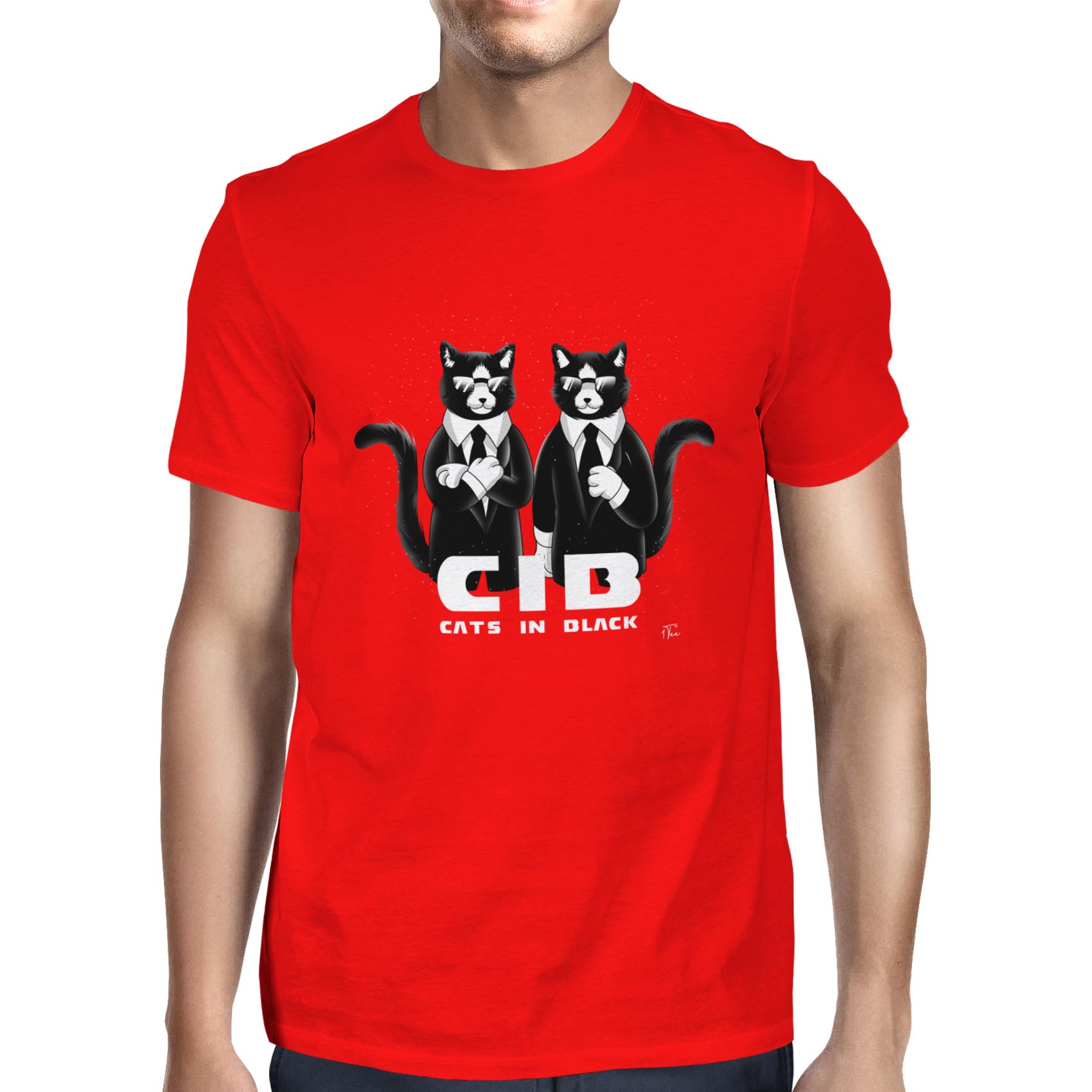 Camiseta 1Tee Hombre CIB Gatos en Animal Negro - Imagen 13 de 24