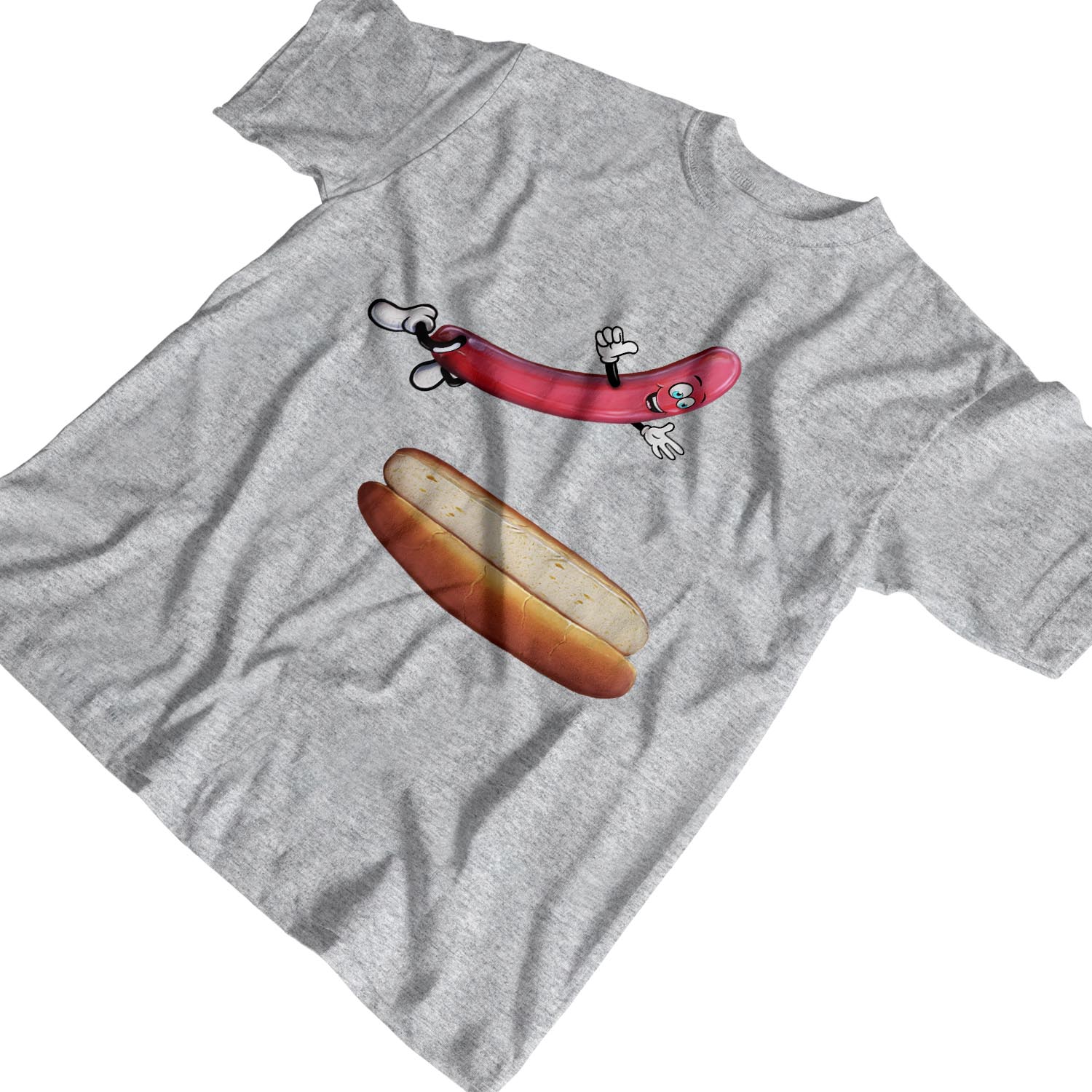 1Tee Mens Hot Dog Jumping into Bun TShirt eBay