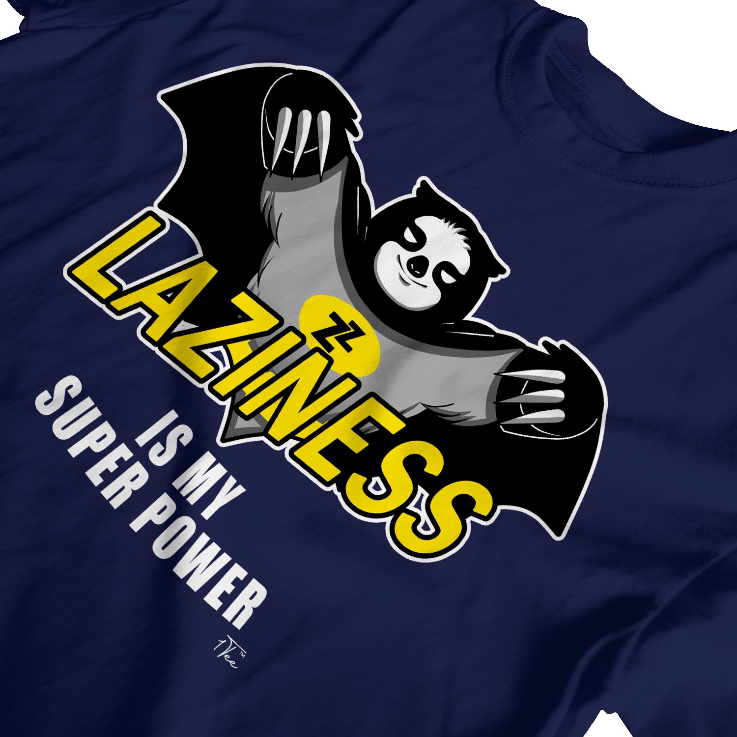 1Tee Herren T-Shirt Laziness Is My Superpower Faultier - Bild 10 von 24