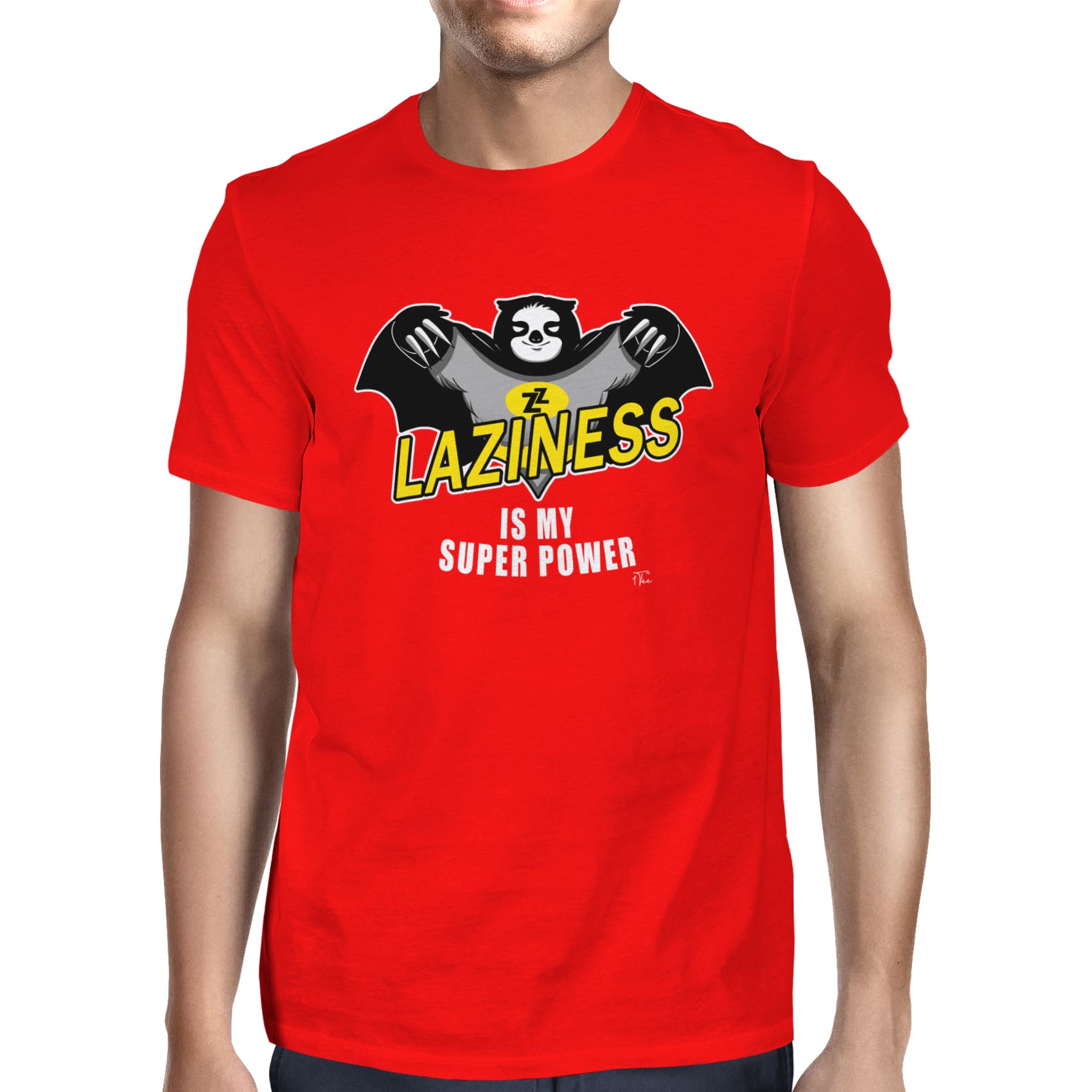 1Tee Herren T-Shirt Laziness Is My Superpower Faultier - Bild 13 von 24