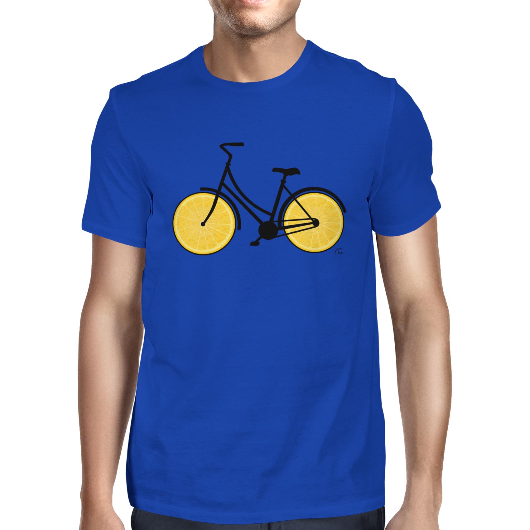 1Tee Mens Zesty Lemon Wheels Bike T-Shirt | eBay