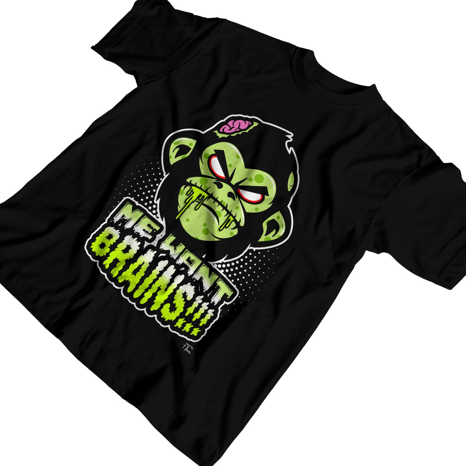 1 T-Shirt Herren Zombie Affe, Me Want Brains - Bild 9 von 18