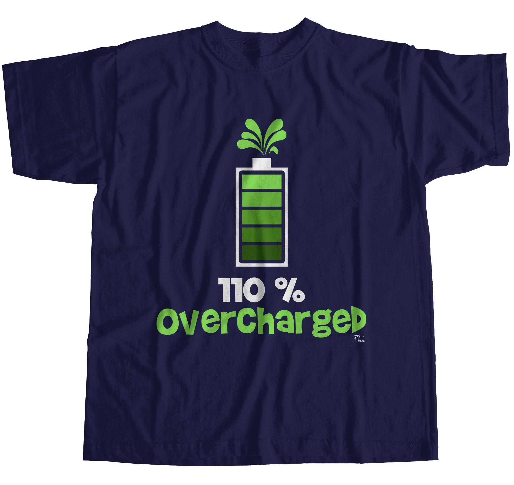 1Tee Mens 110% Overcharged Battery T-Shirt | eBay