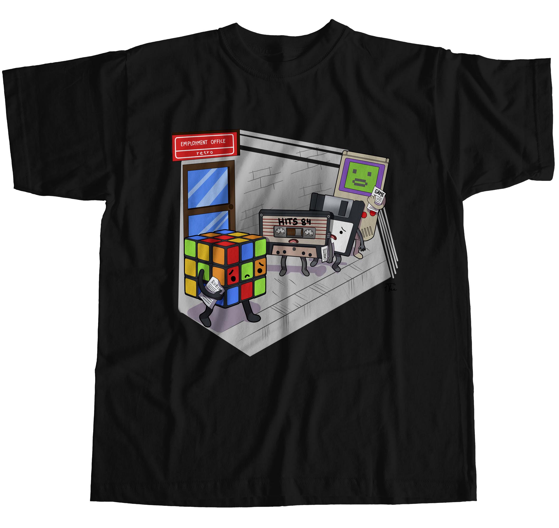 1Tee Mens Retro Employment Office Funny T-Shirt - Foto 8 di 18