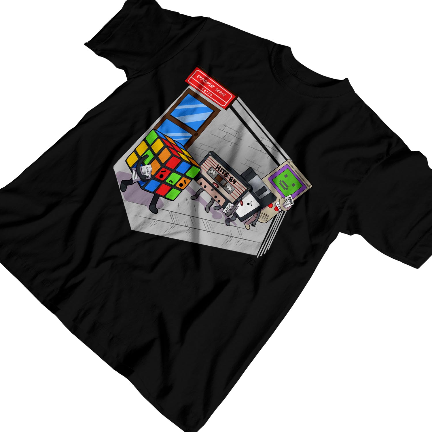 1Tee Mens Retro Employment Office Funny T-Shirt - Foto 9 di 18