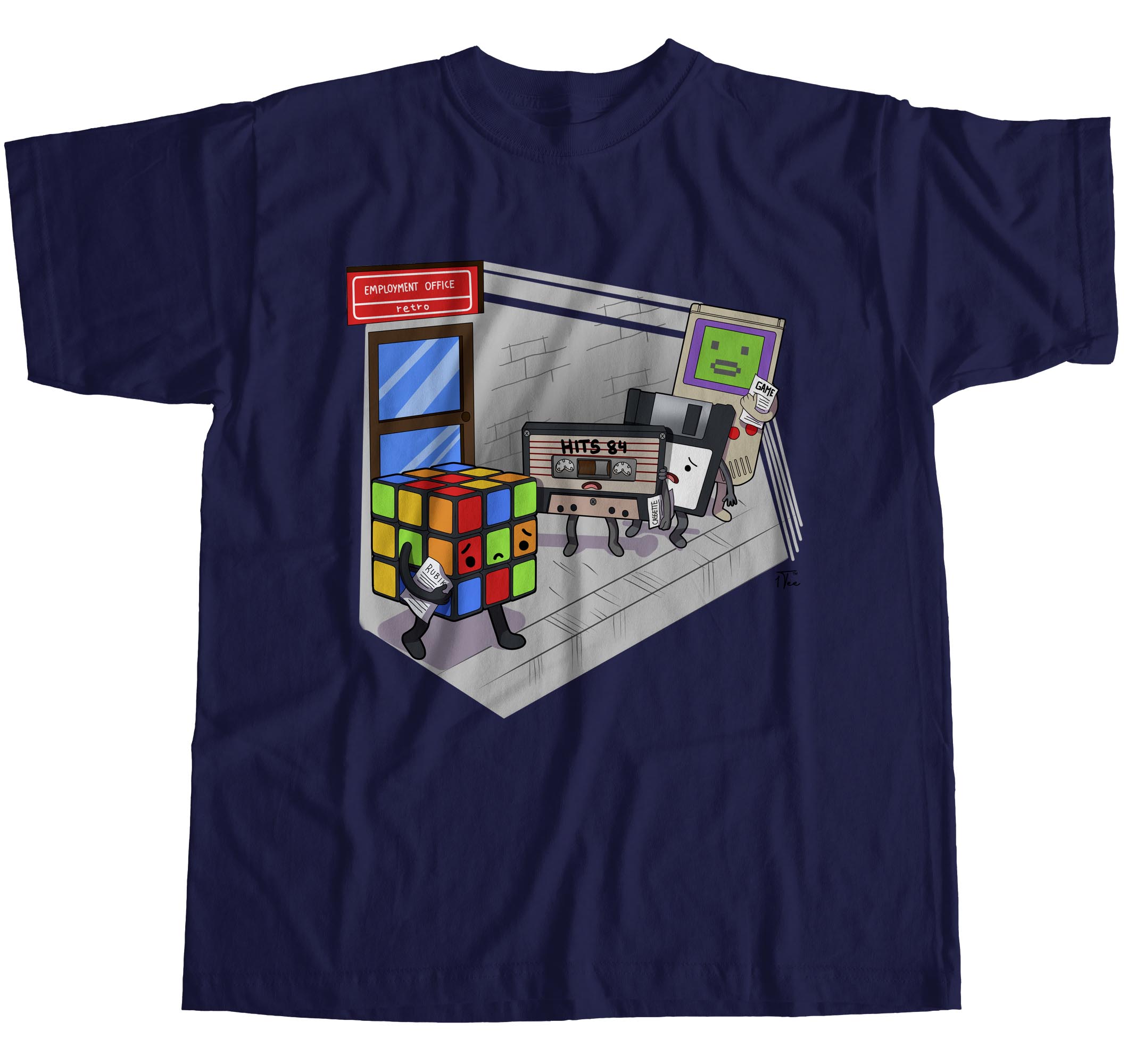 1Tee Mens Retro Employment Office Funny T-Shirt - Foto 14 di 18