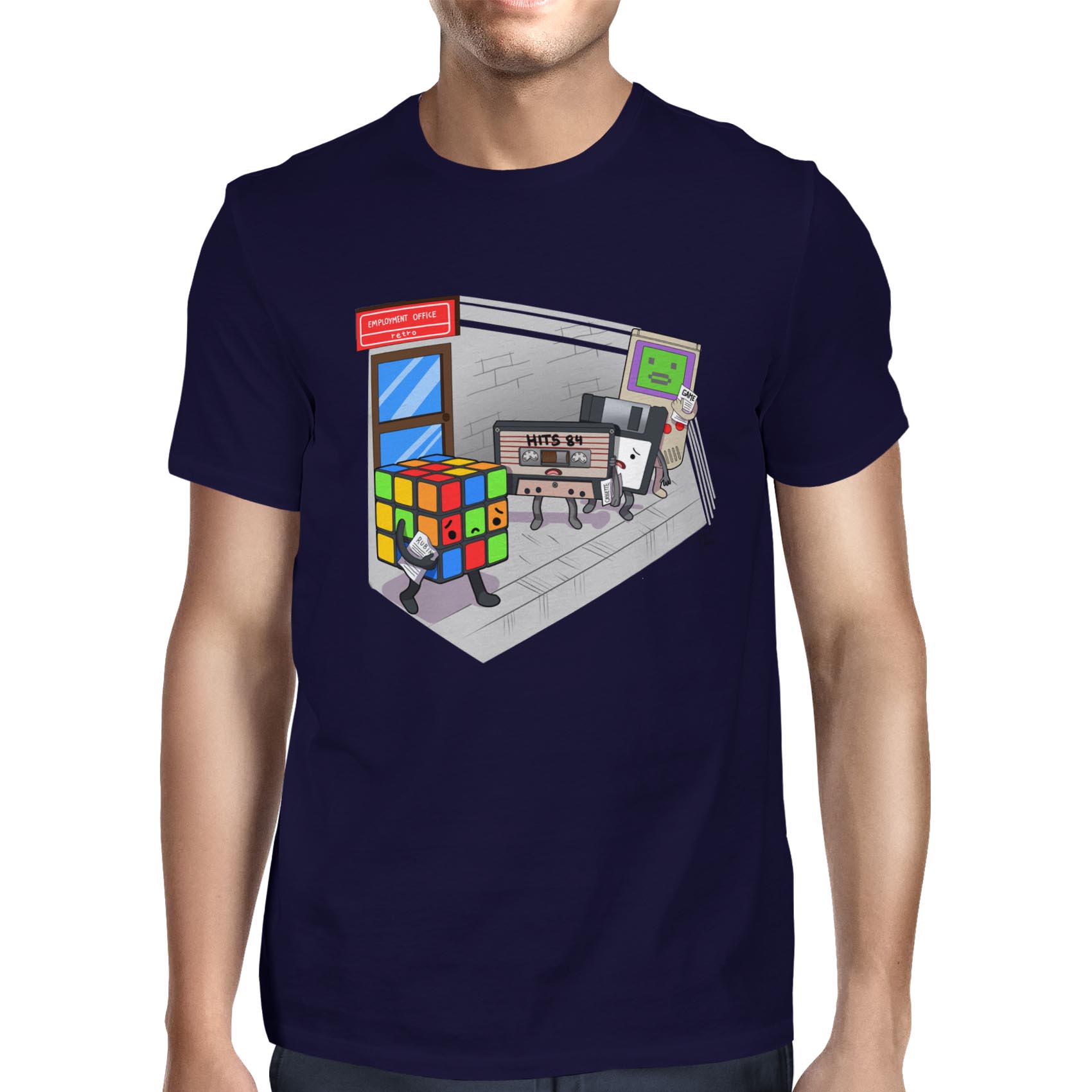1Tee Mens Retro Employment Office Funny T-Shirt - Foto 13 di 18