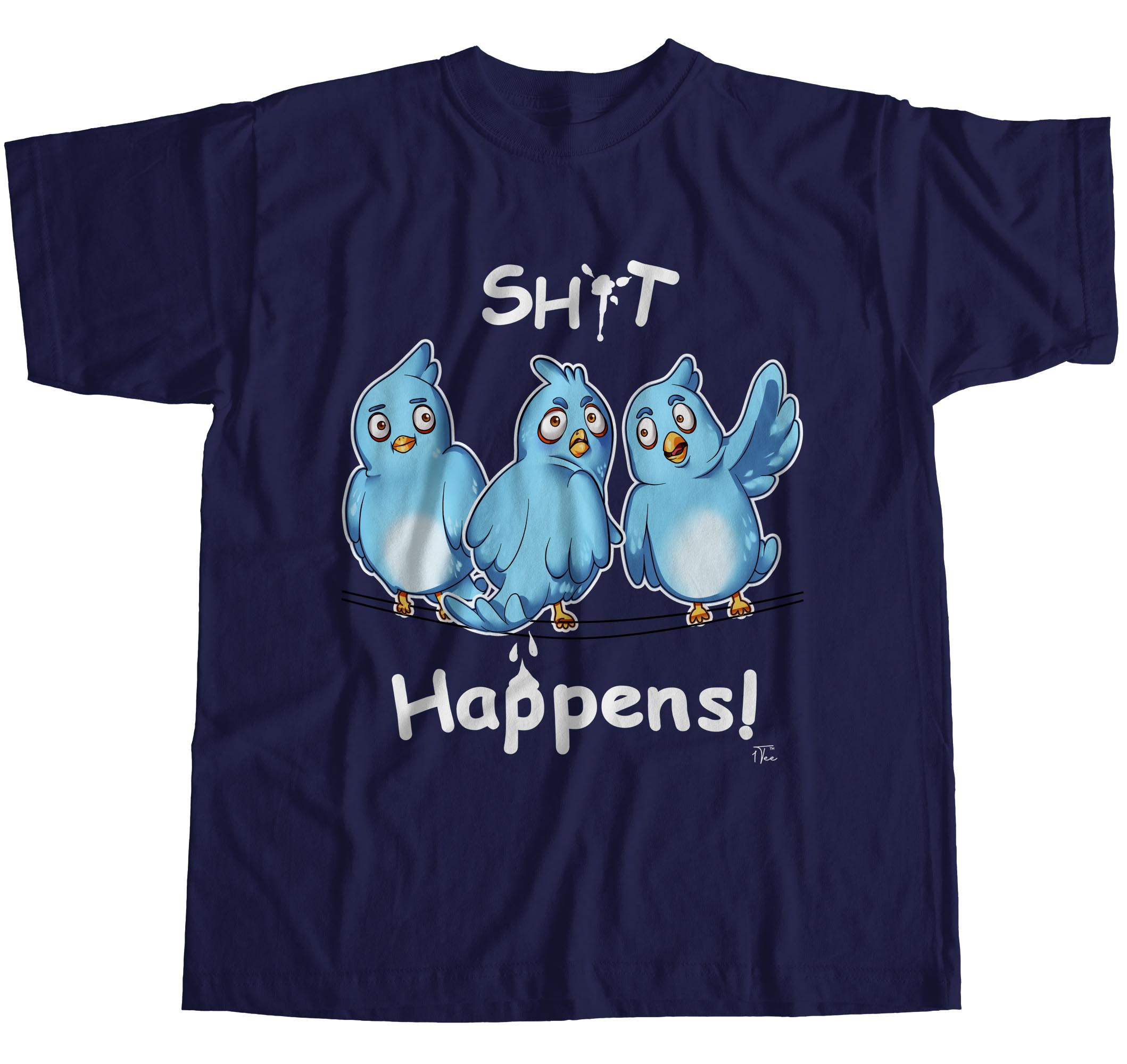 1Tee Mens Sh*t Happens Bird T-Shirt | eBay