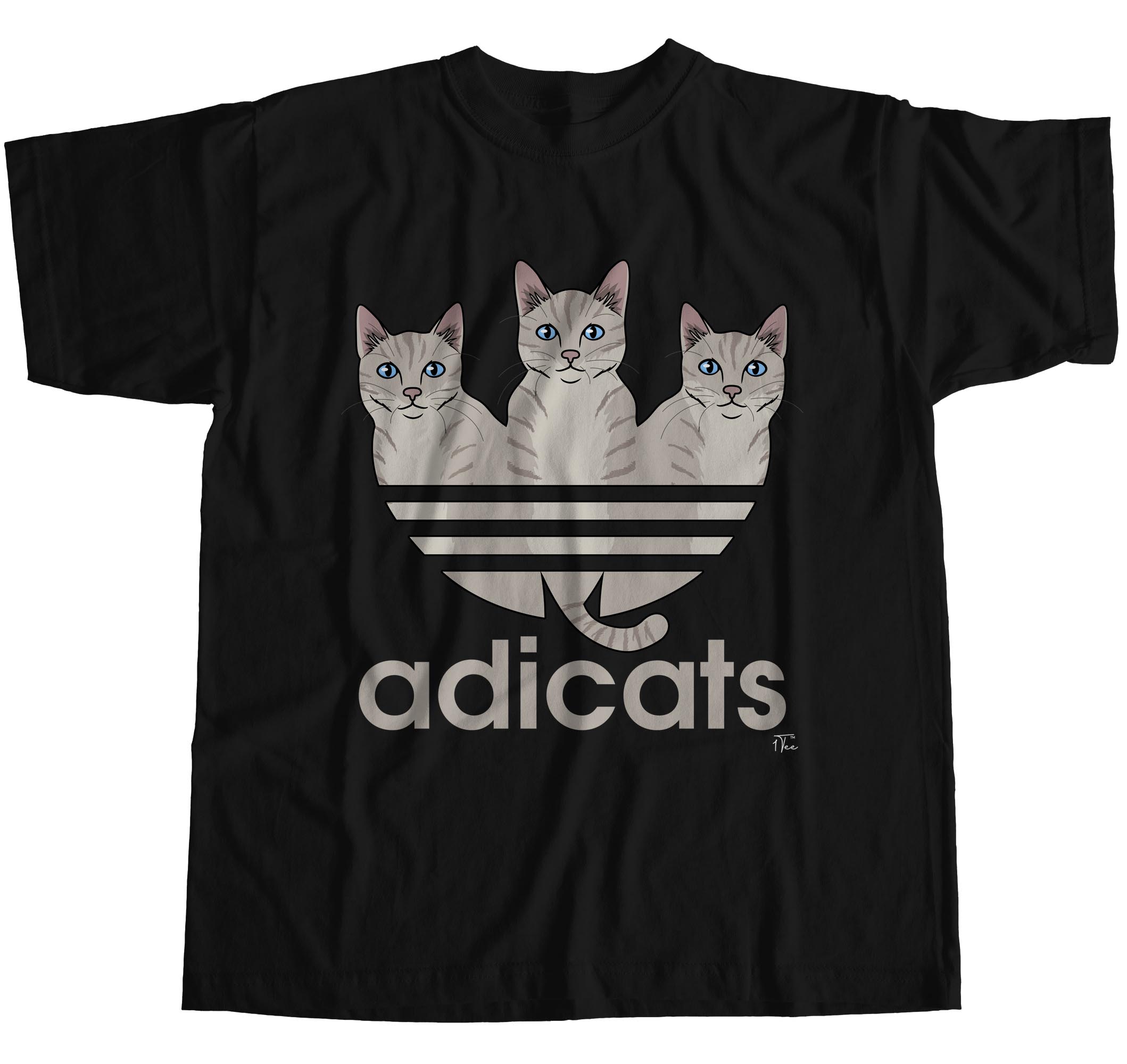1Tee Mens ADICATS Spoof Cats T-Shirt - Picture 8 of 24