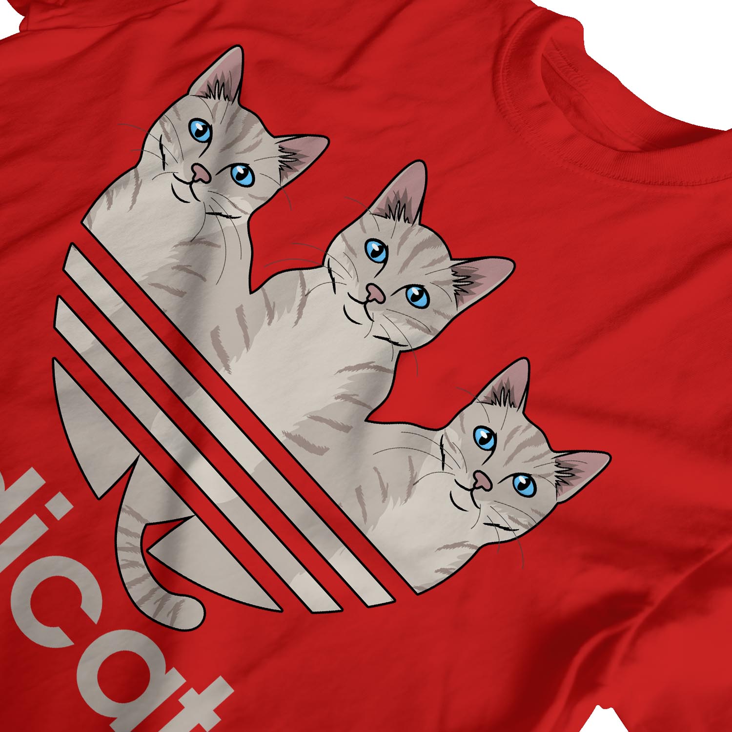 1Tee Mens ADICATS Spoof Cats T-Shirt - Picture 16 of 24