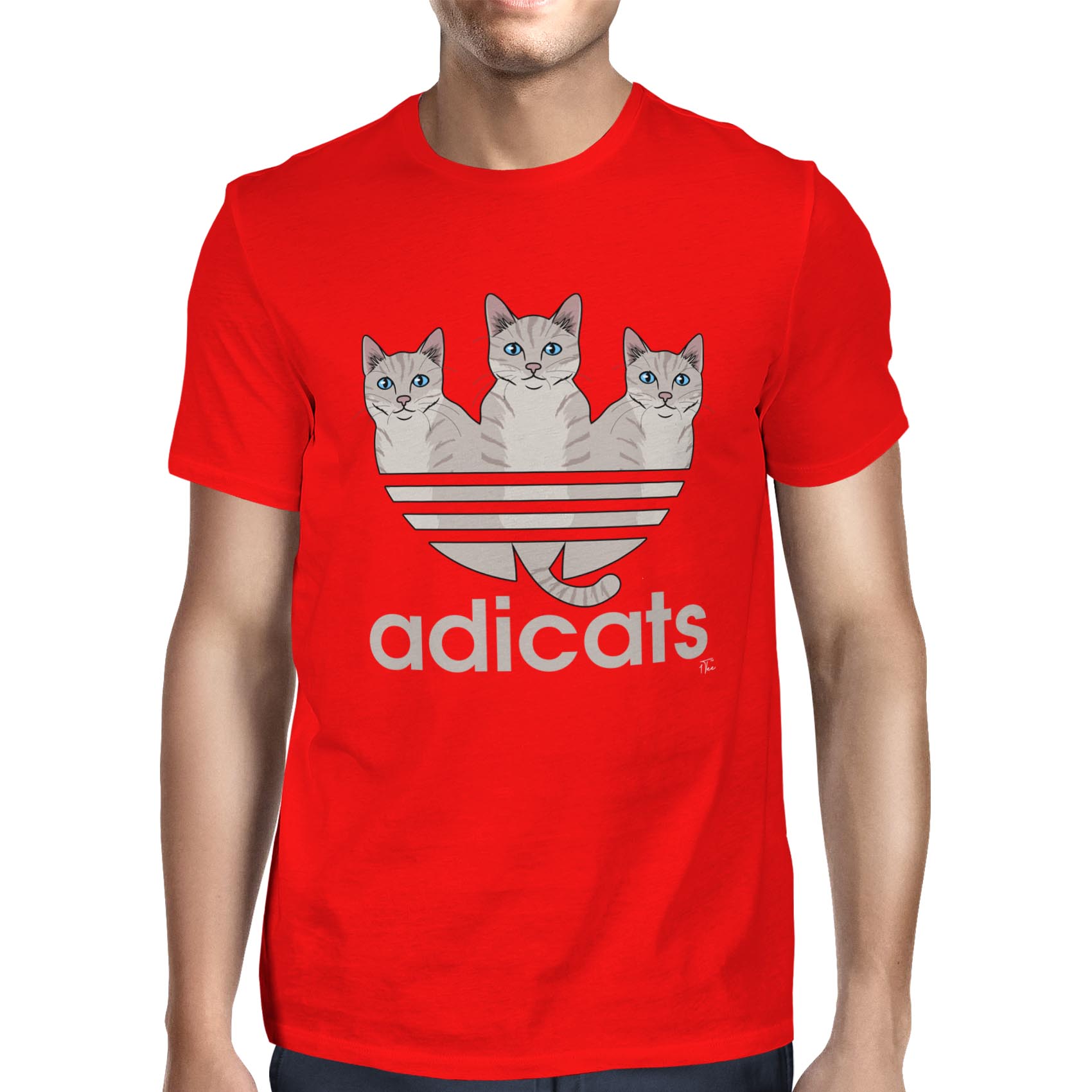 1Tee Mens ADICATS Spoof Cats T-Shirt - Picture 13 of 24