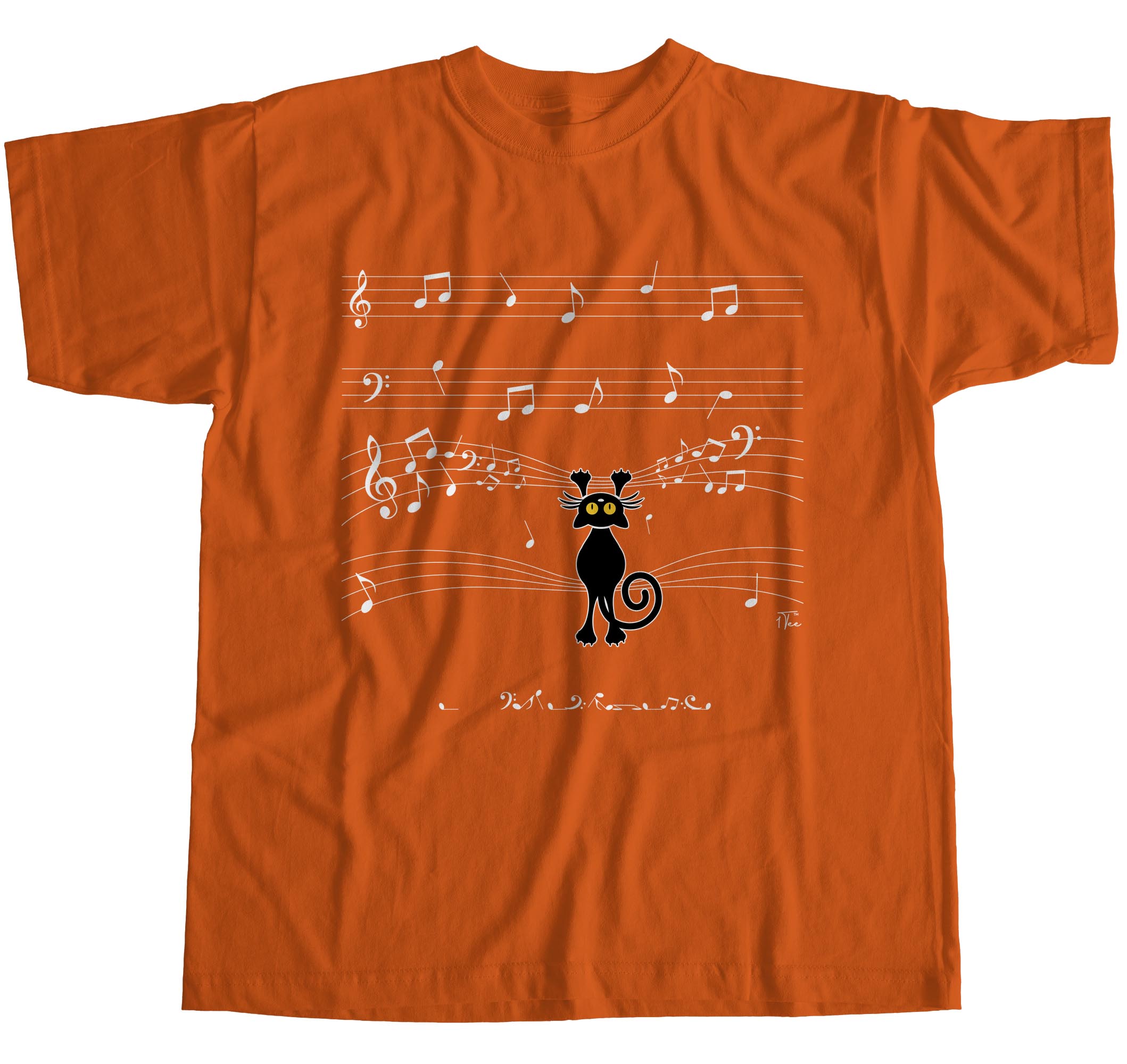Camiseta 1Tee Para Hombre Gato Colgando en Partituras Musicales - Imagen 8 de 24