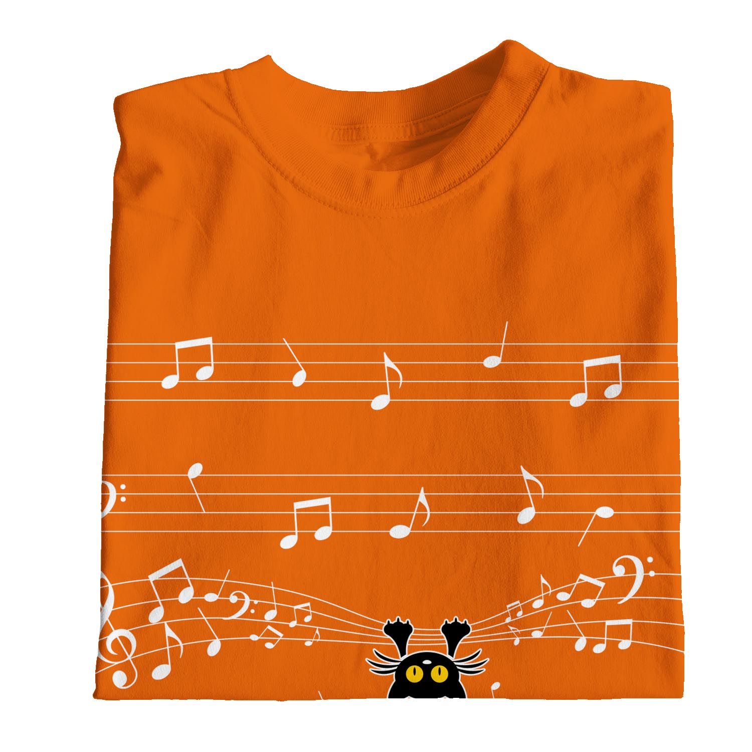 Camiseta 1Tee Para Hombre Gato Colgando en Partituras Musicales - Imagen 11 de 24