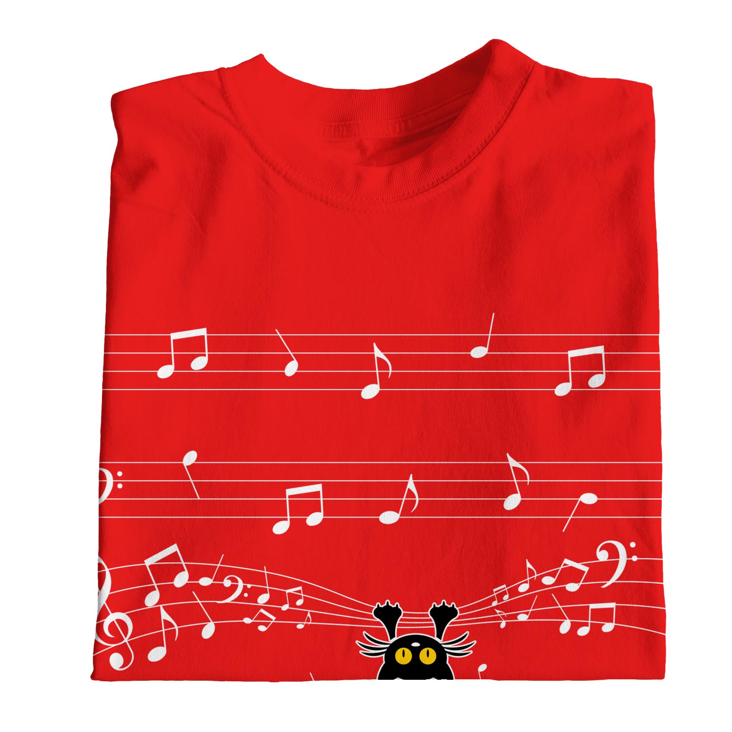 Camiseta 1Tee Para Hombre Gato Colgando en Partituras Musicales - Imagen 17 de 24