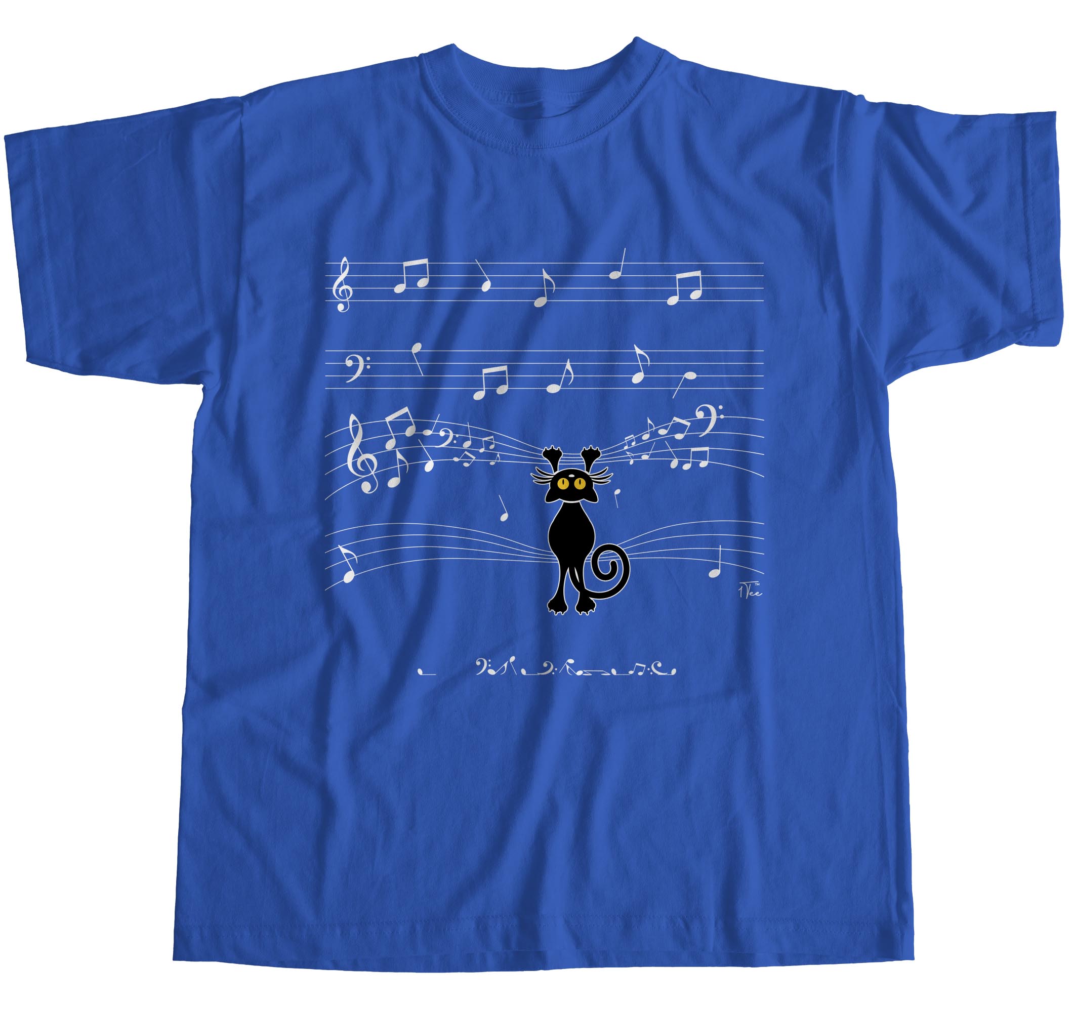 Camiseta 1Tee Para Hombre Gato Colgando en Partituras Musicales - Imagen 20 de 24