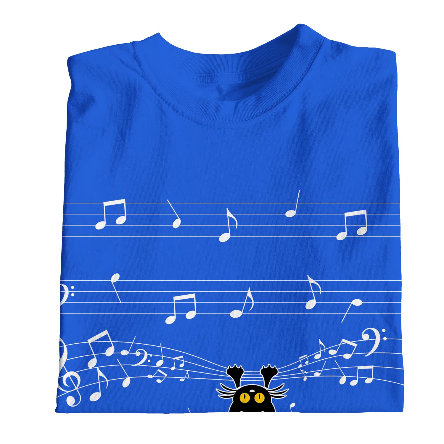 Camiseta 1Tee Para Hombre Gato Colgando en Partituras Musicales - Imagen 23 de 24