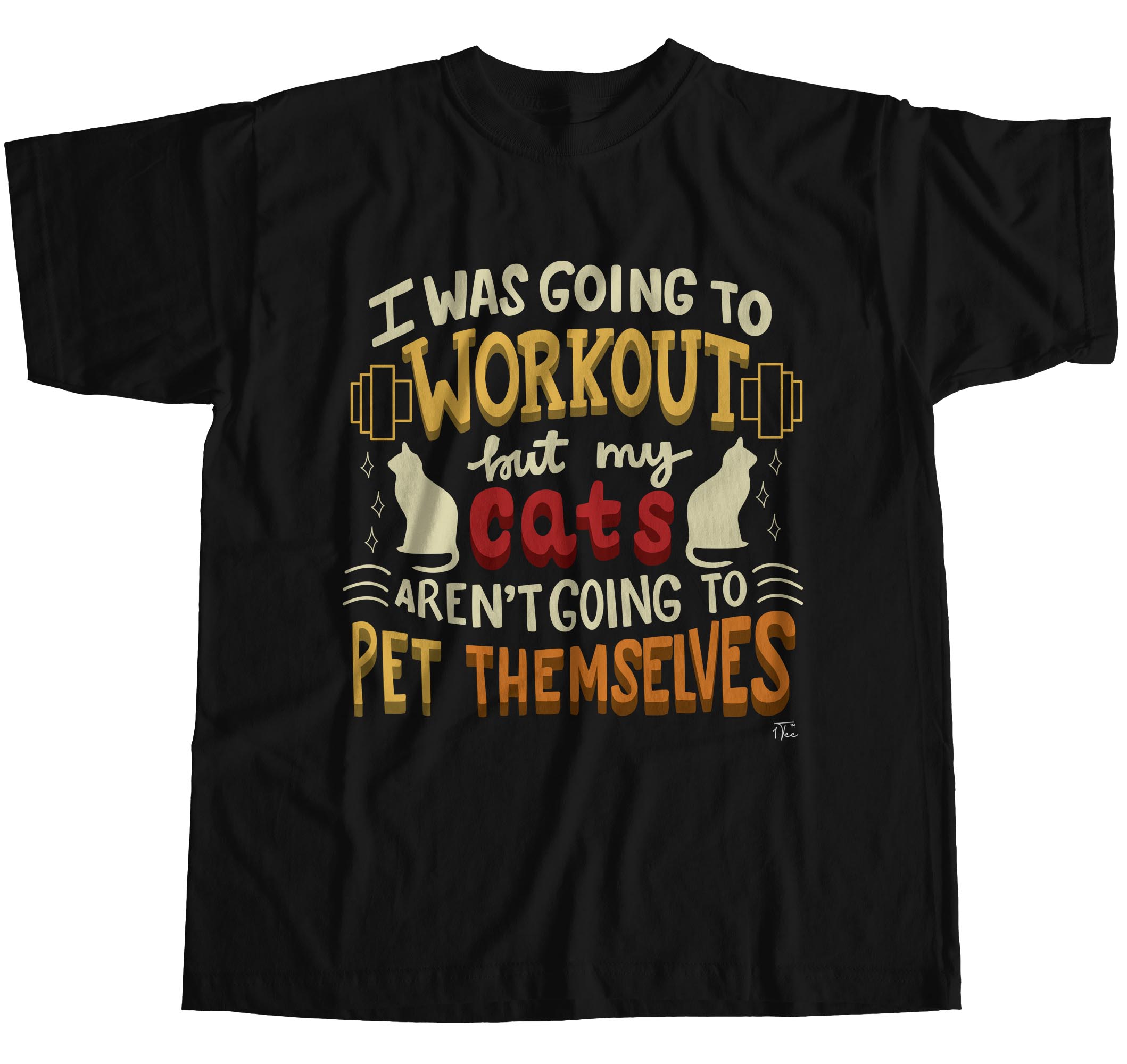 Camiseta 1Tee Para Hombre I Was Going To Work Out, My Cats No Going To Pet Themselves - Imagen 8 de 18