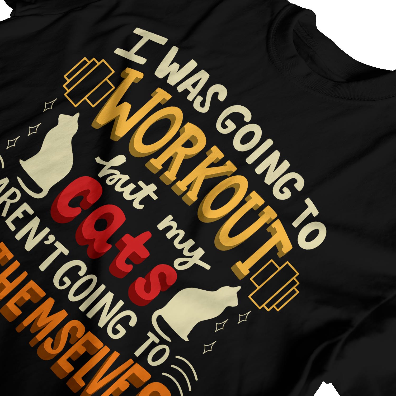 Camiseta 1Tee Para Hombre I Was Going To Work Out, My Cats No Going To Pet Themselves - Imagen 10 de 18